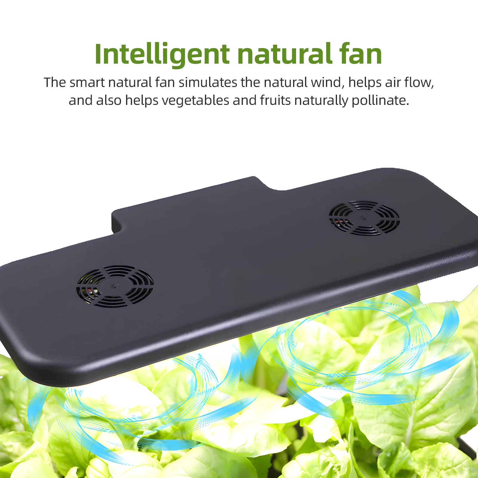 GoolRC Growth lamp,Fan Adjustable 2 Adjustable 2 Modes Kit 17 Pods Built-in Fan Adjustable Indoor Plant Kit Lettuce Potted Plant Kit Lcd Display Plant 2 Modes Lcd Modes Lcd Display 17 Pods Plant Ichu