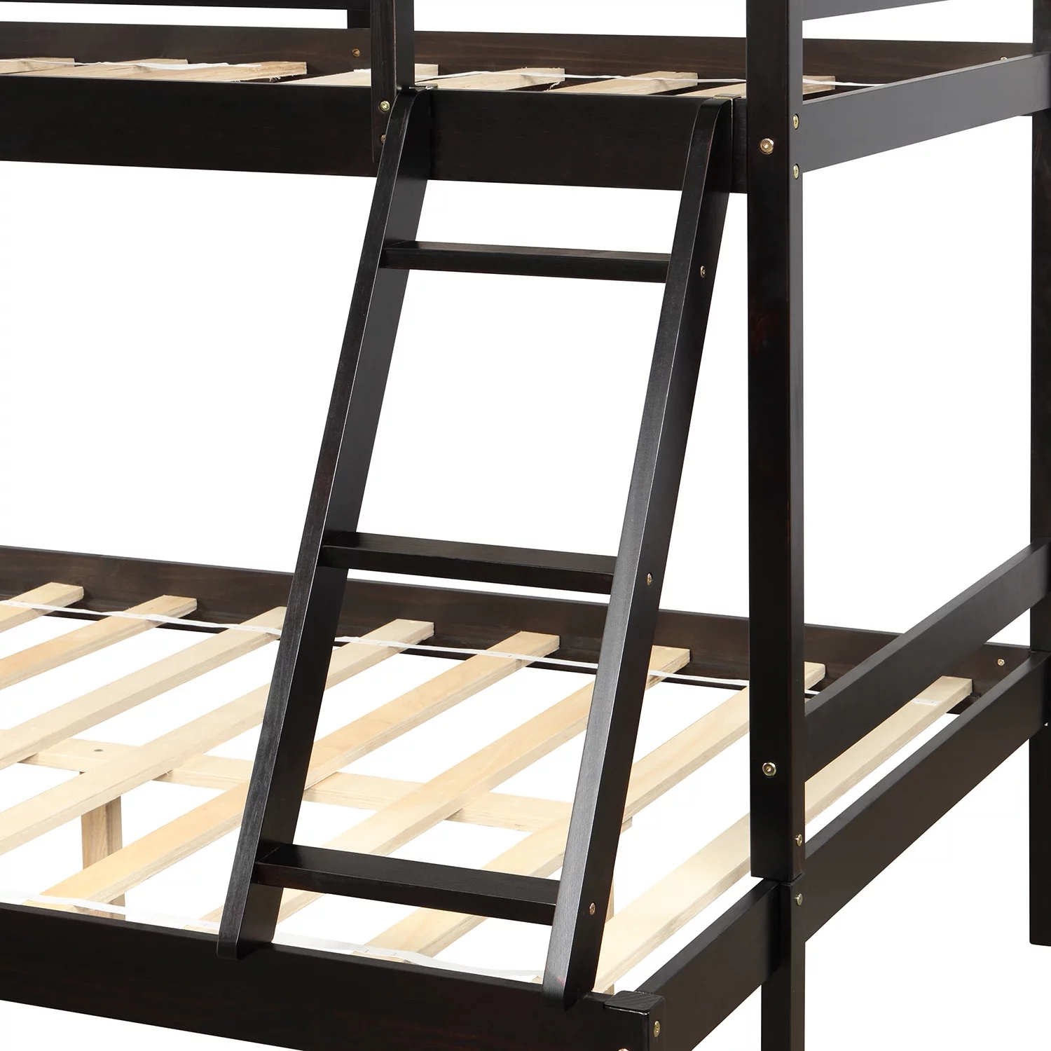 Wood Convertible Bunk Bed Twin Over Full Bunk Bed with Stair