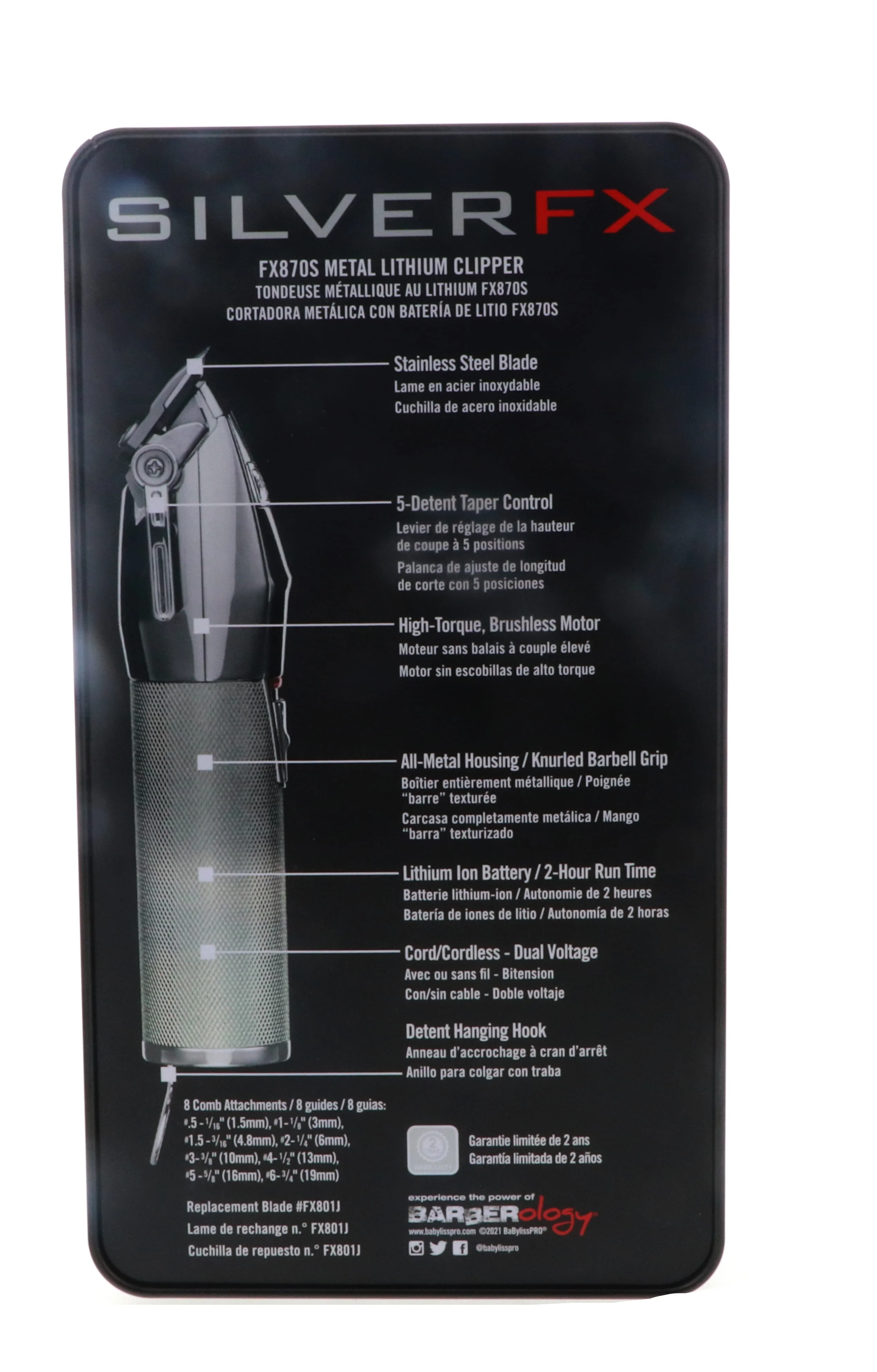 BaByliss PRO SILVERFX METAL LITHIUM CLIPPER