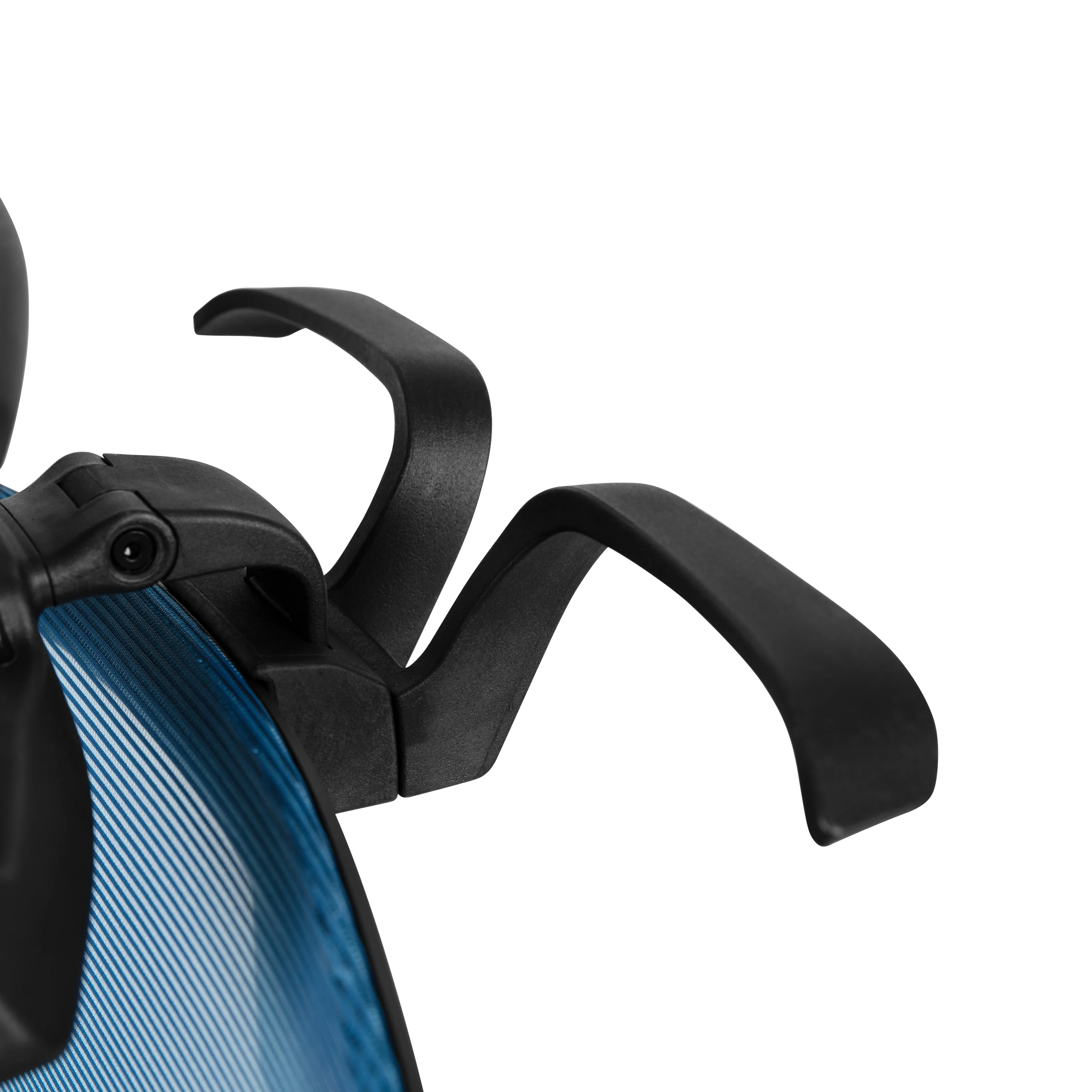 Emma + Oliver Ergonomic Blue/Black Mesh Office Chair-Synchro, Pivot Headrest, Adjustable Arms