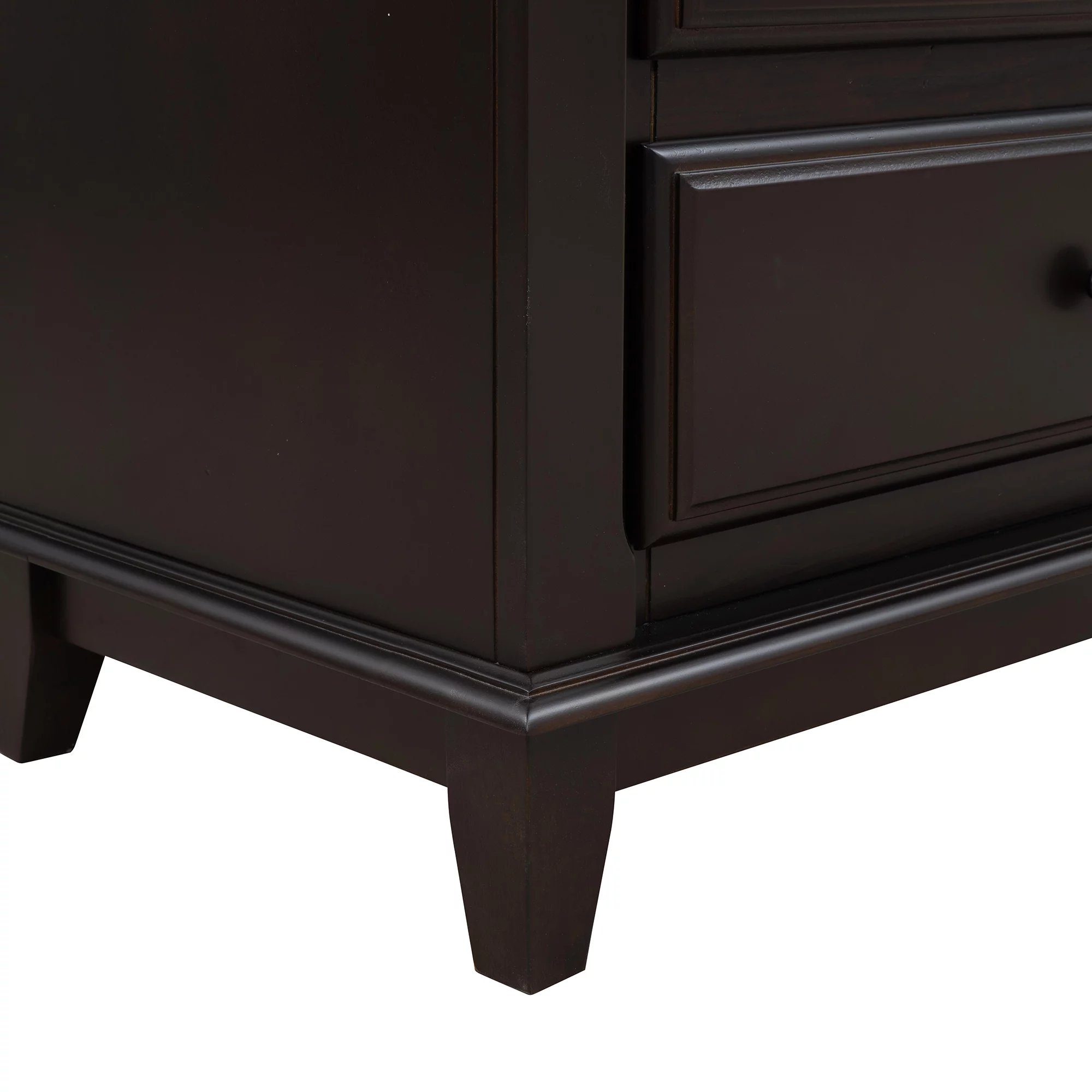 Modern Bedroom Nightstand with 3-Drawers, Espresso