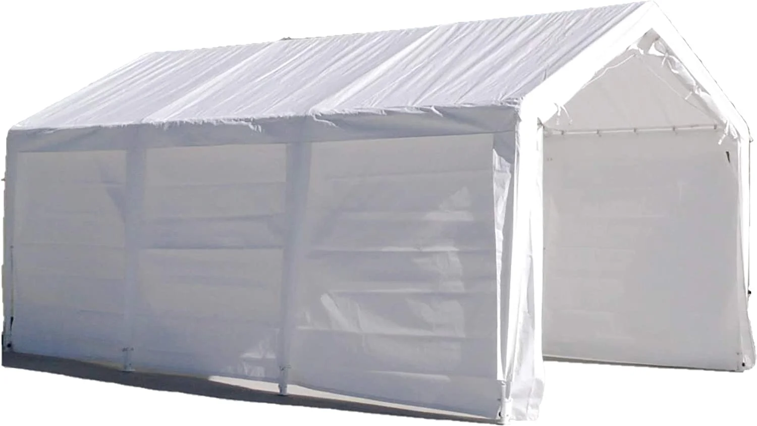 Impact 11' x 20' Portable Carport Garage Canopy, Outdoor Party Tent with 8 Dressed Legs, White