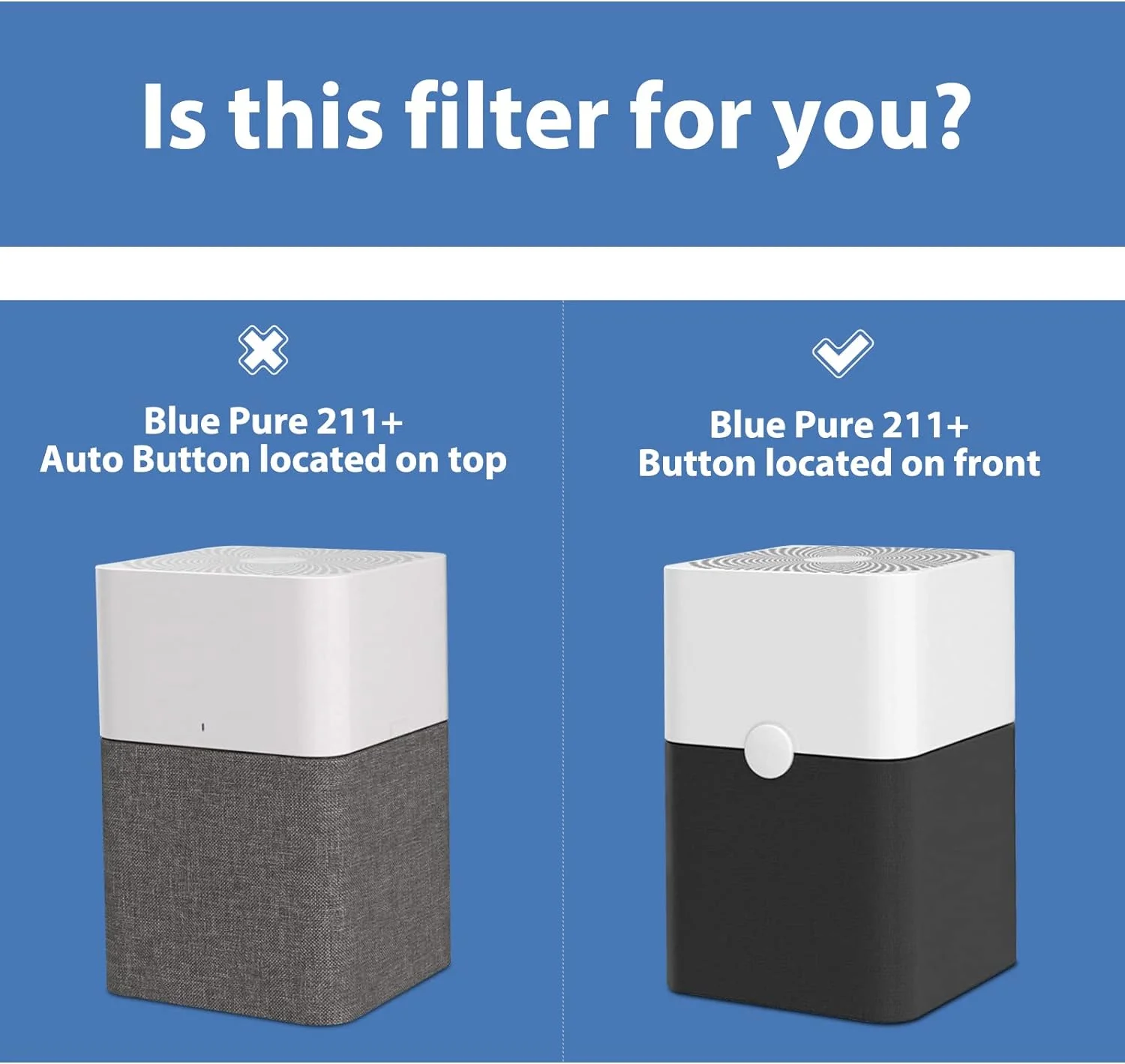 2 Pack 211+ Replacement Filter Compatible with Blueair Blue Pure 211+ Air Cleaner Purifier, Foldable Particle and Activated Carbon Replacement Filter