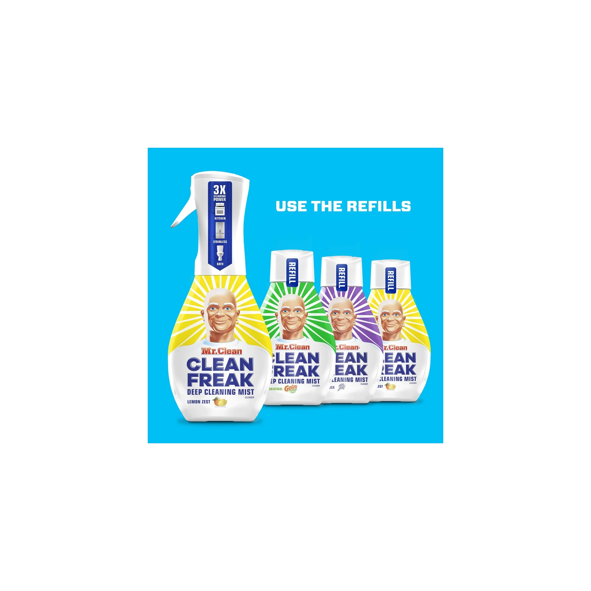 Mr. Clean Clean Freak Deep Cleaning Mist Multi-Surface Spray, Lavender Scent Starter Kit (Pack of 6)