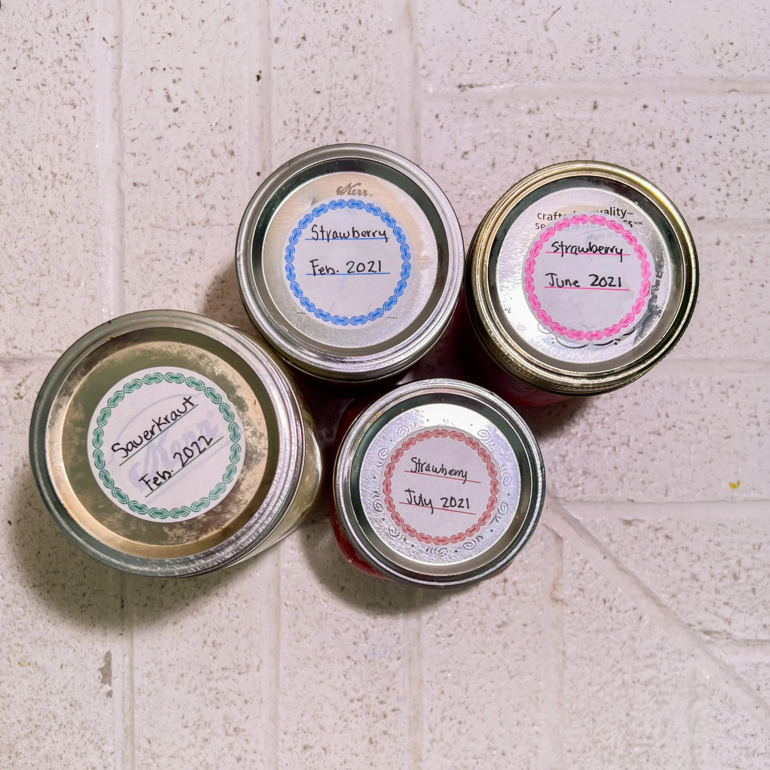 Pink/White Dissolvable Home Canning Labels | 2