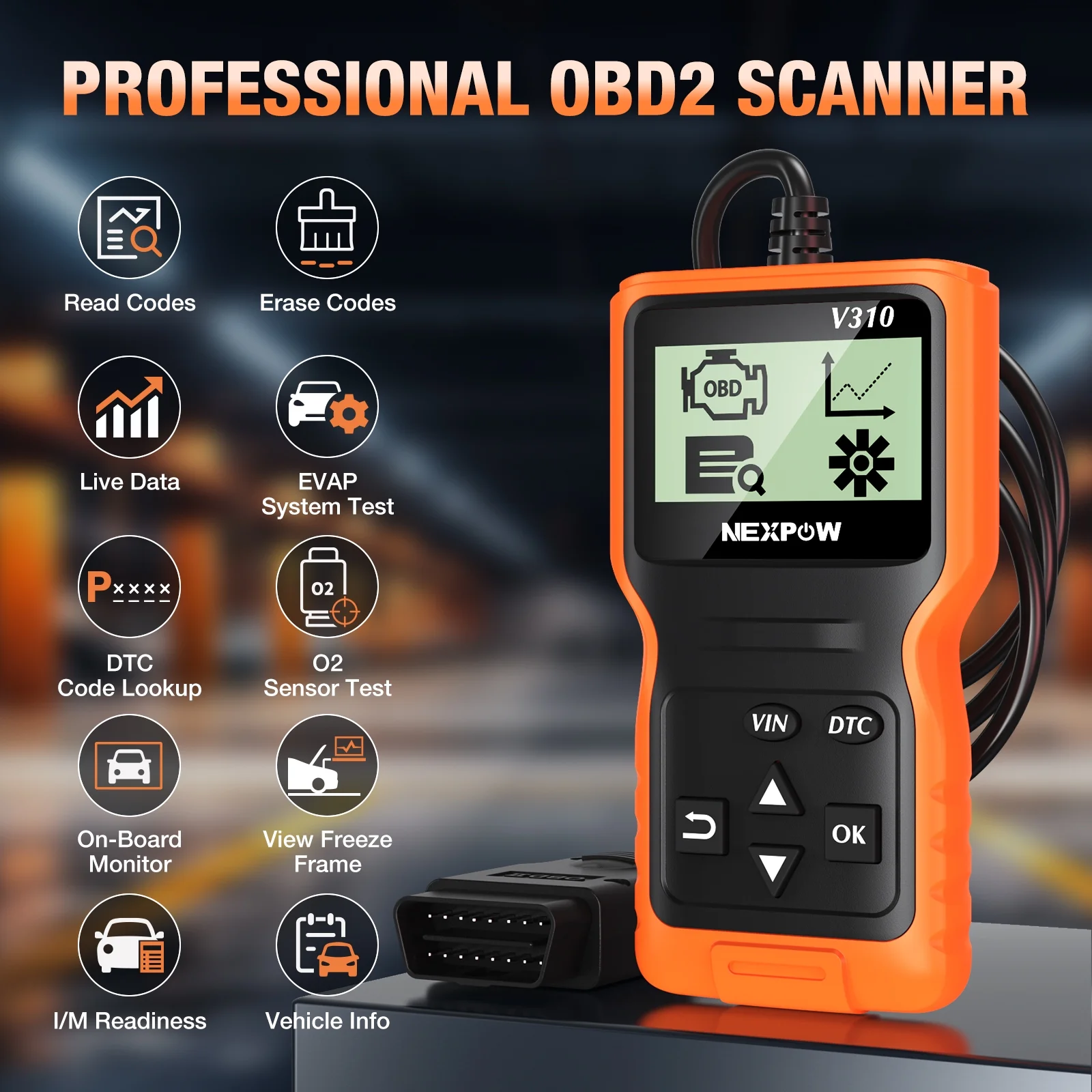 Nexpow OBD2 Scanner, Code Reader Engine Fault Scanner, CAN Diagnostic Scan Tool for All OBD II Protocol Cars since 1996