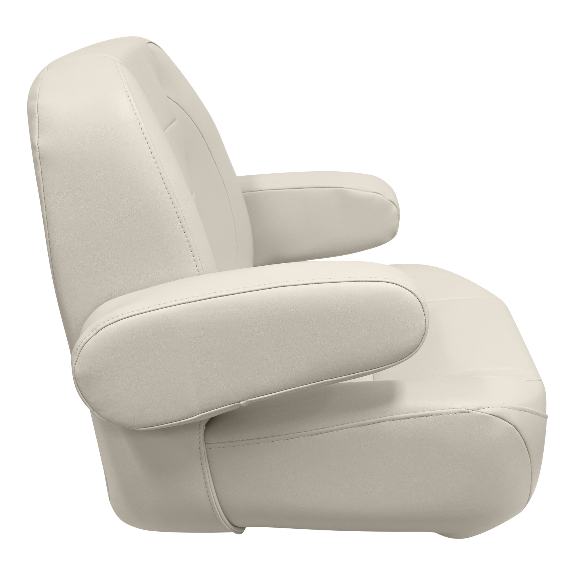 Wise 3127-990 Premier Series Mid Back Pontoon Helm with Flip Up Arm Rests, Platinum