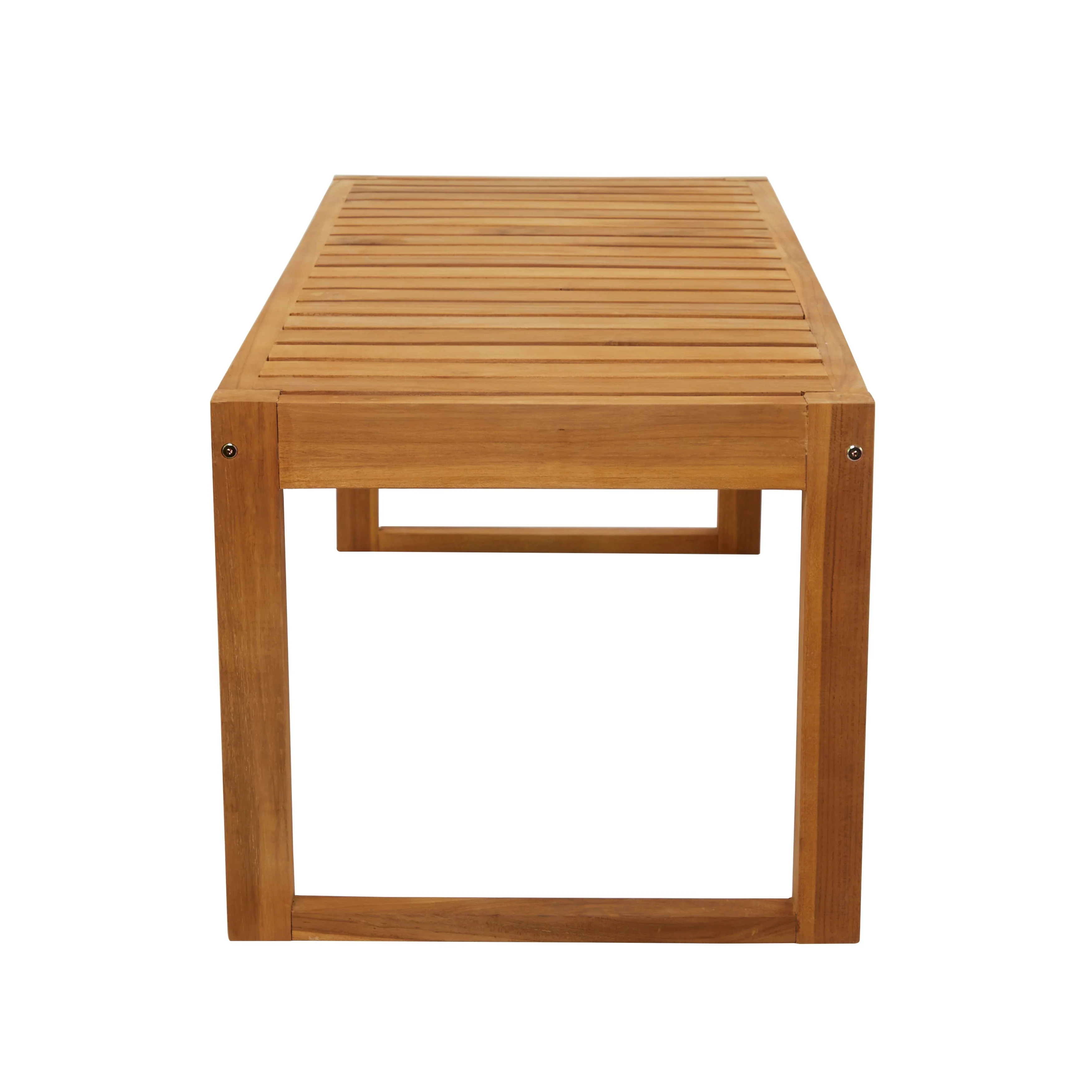 Studio 350 Brown Teak Contemporary Outdoor Accent Table - 47 x 19 x 17
