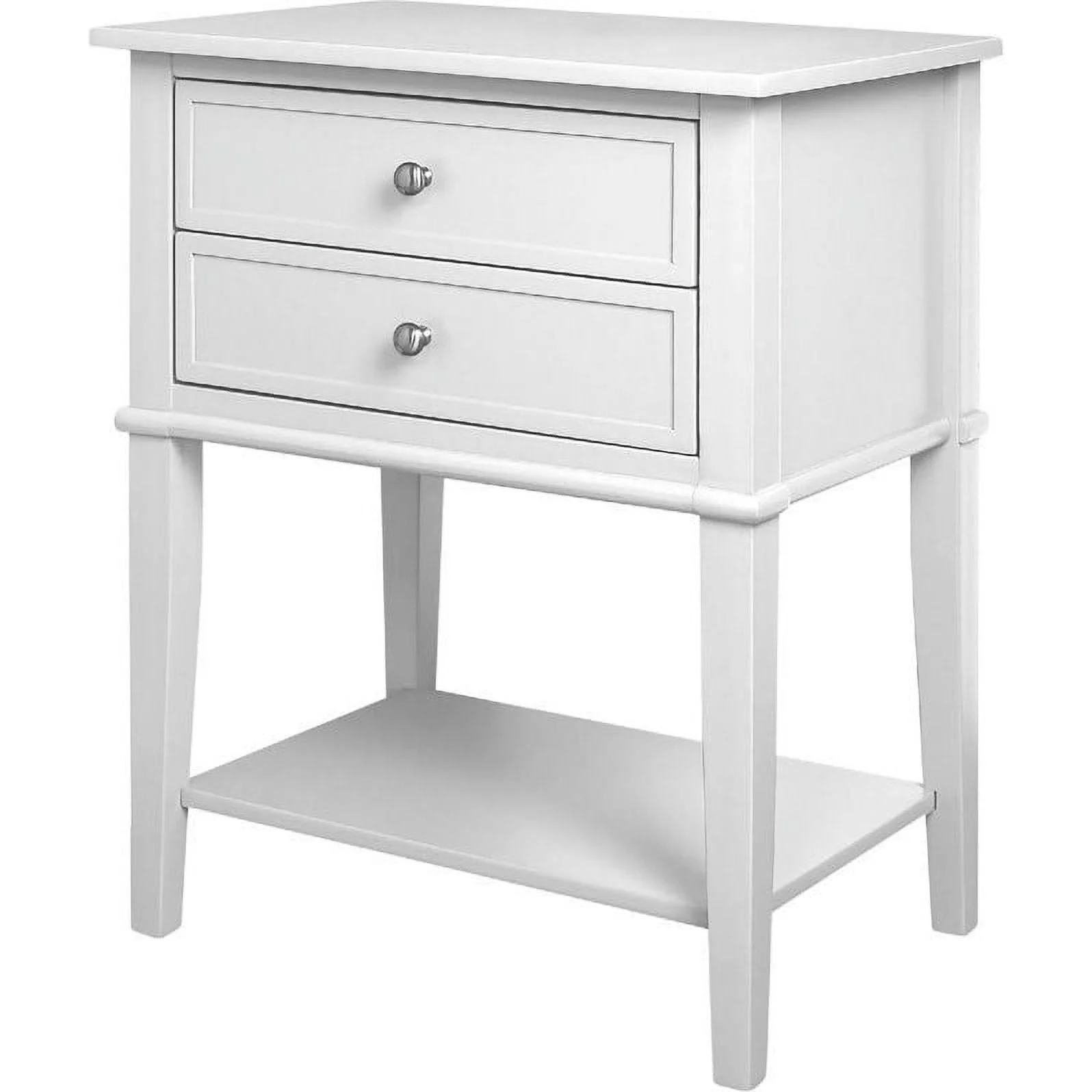 Ameriwood Home Franklin Wood Accent Tables with Drawers in White (Set of 2)