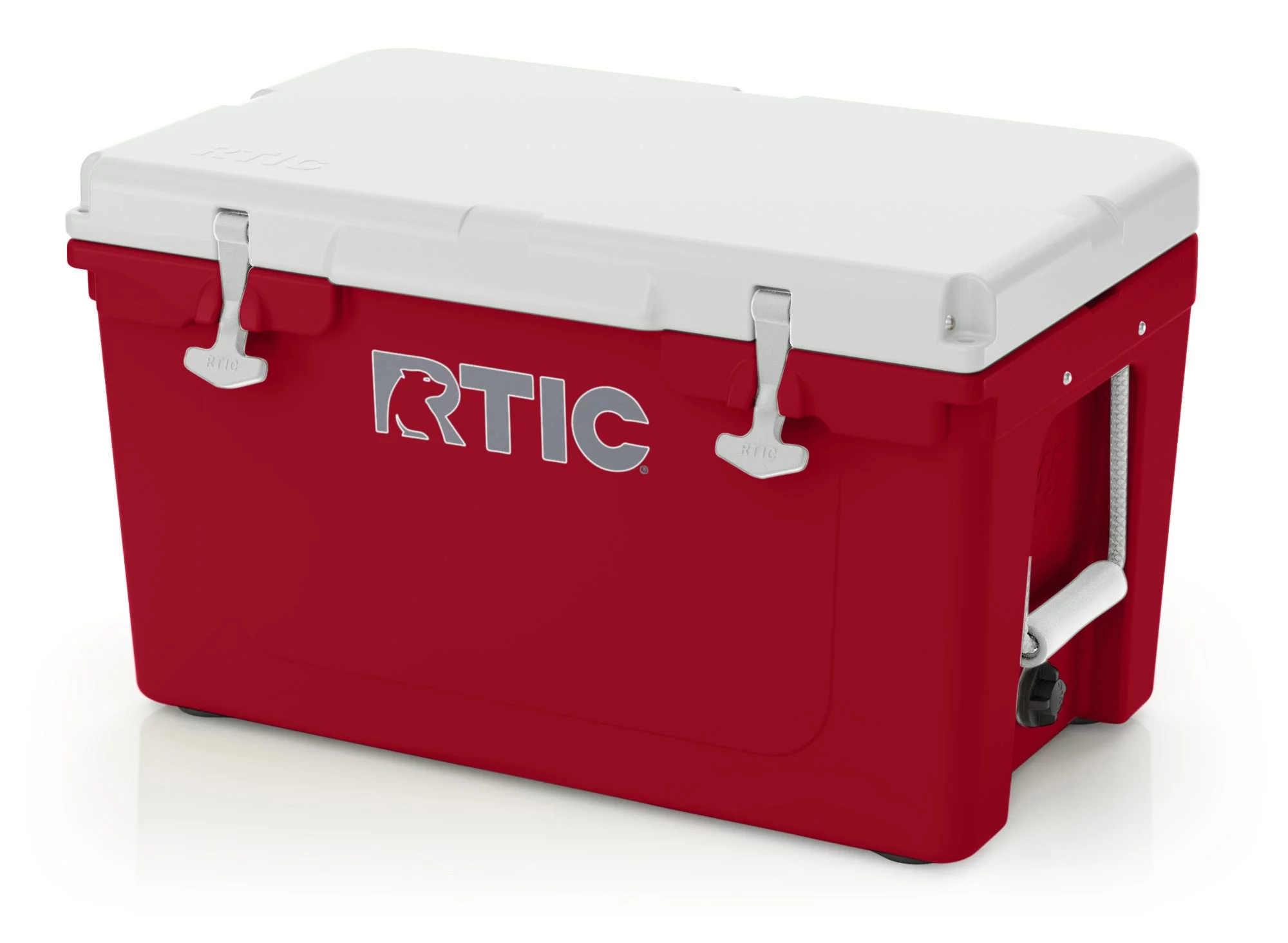 RTIC 45 qt Hard Cooler Insulated Portable Ice Chest Box for Beach, Drink, Beverage, Camping, Picnic, Fishing, Boat, Barbecue, Dark Red/White (Limited Edition Color)
