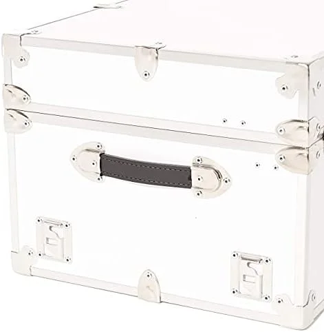 TJUNBOLIFE Rhino Trunk & Case Large Armor Trunk - Summer Camp  College   32"x18"x14" (Navy Blue)