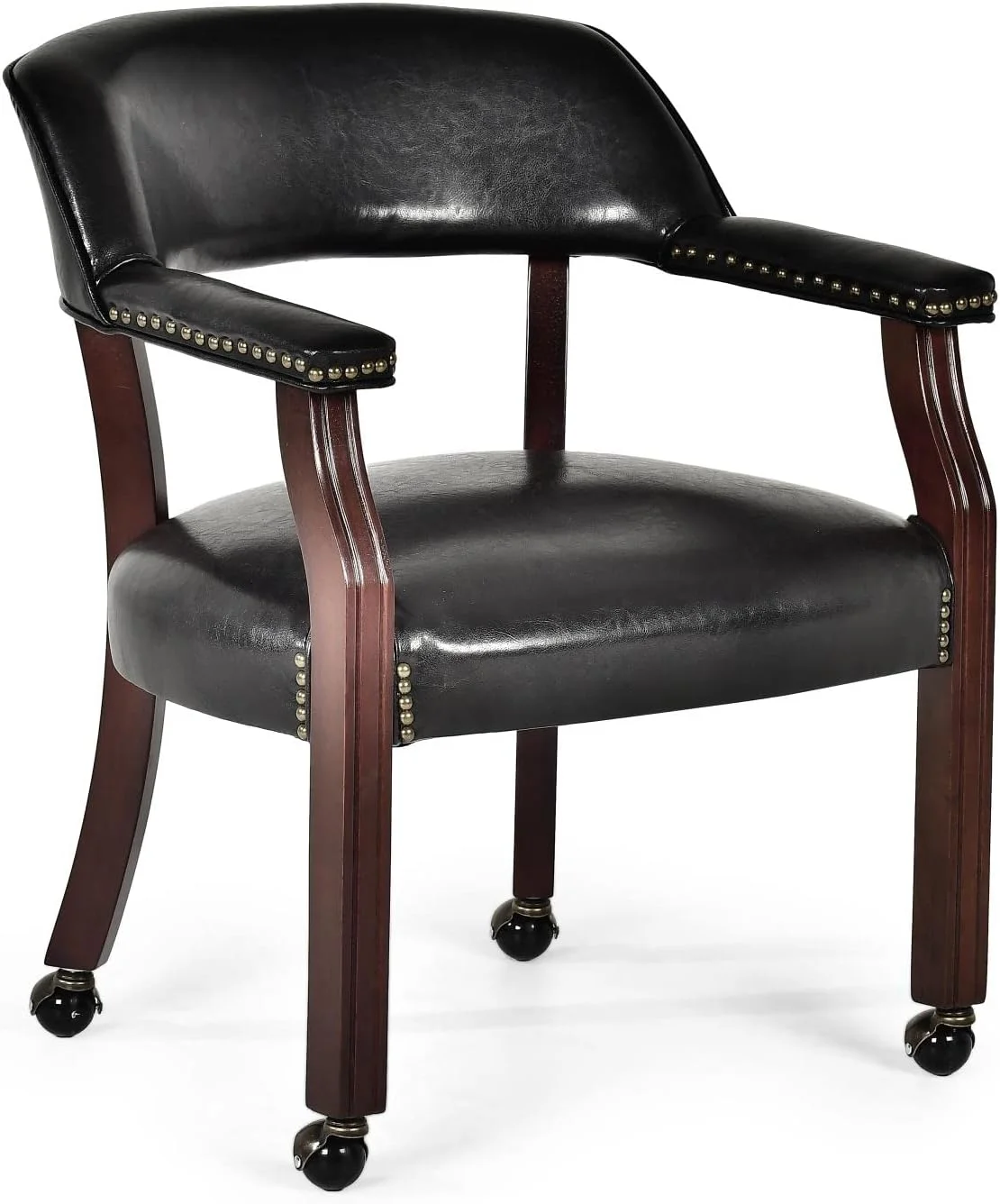 TQNJYGX Company Tournament Arm Casters Edit Dining Chair  25" W x 25" D x 31" H  Black