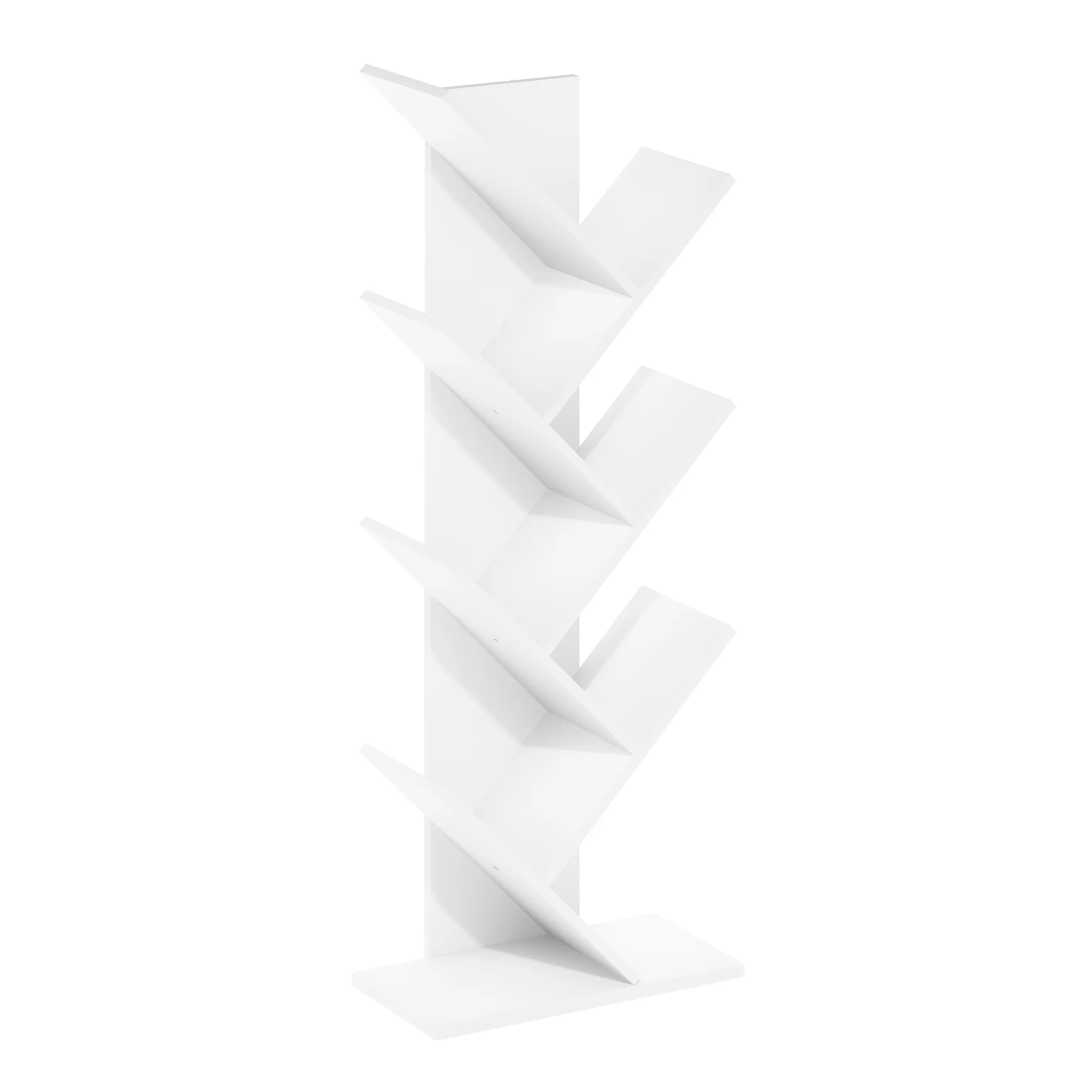 Furinno Tree Bookshelf 7-Tier Floor Standing Tree Bookcase, White