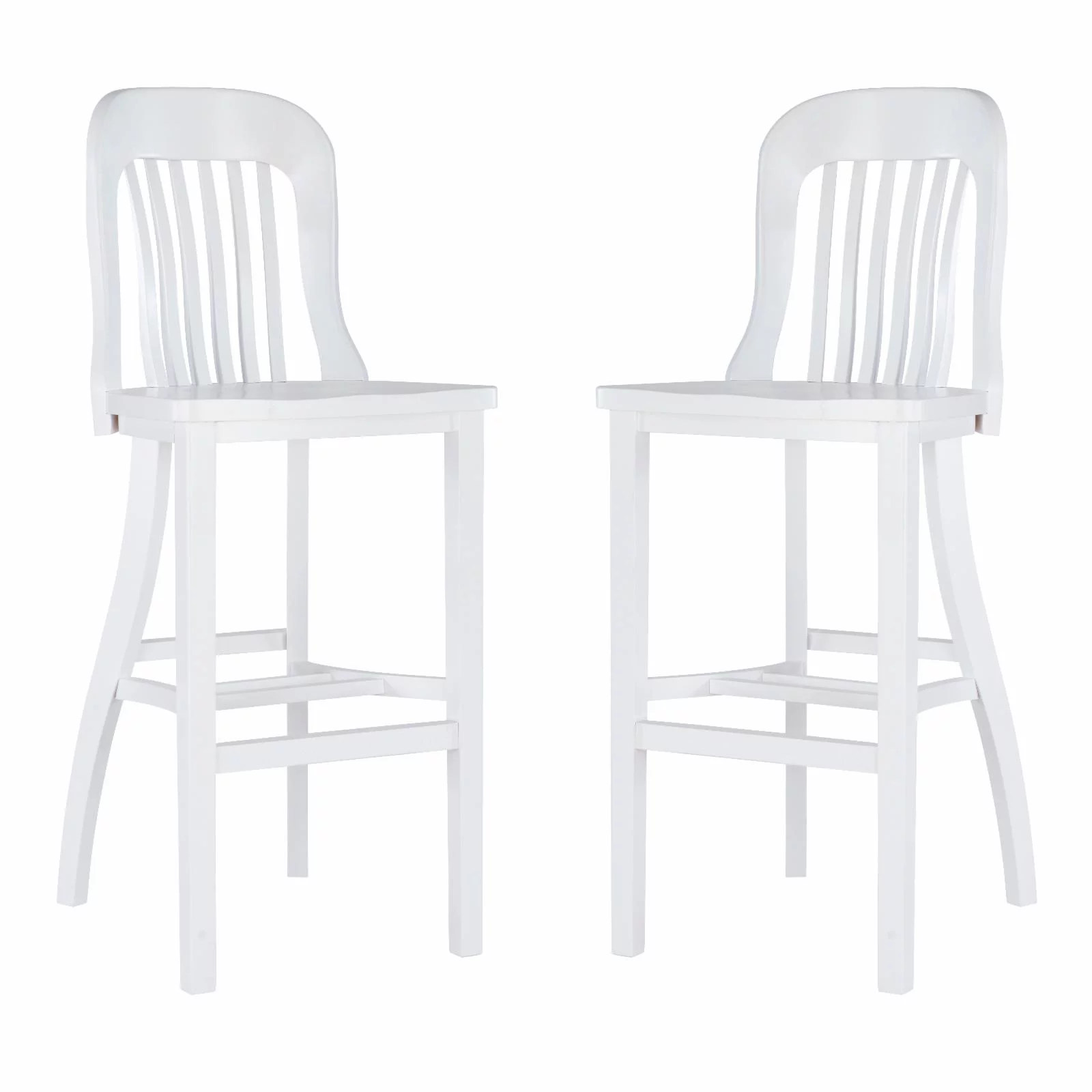 Linon Home Decor BS294WHT02ASU 46.50 x 19 x 20.50 in. Maylen Barstool, White - Set of 2