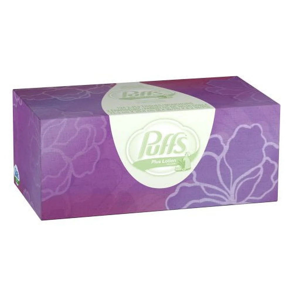 Puffs Plus Lotion Facial Tissues; 6 Family Boxes; 124 Tissues per Box