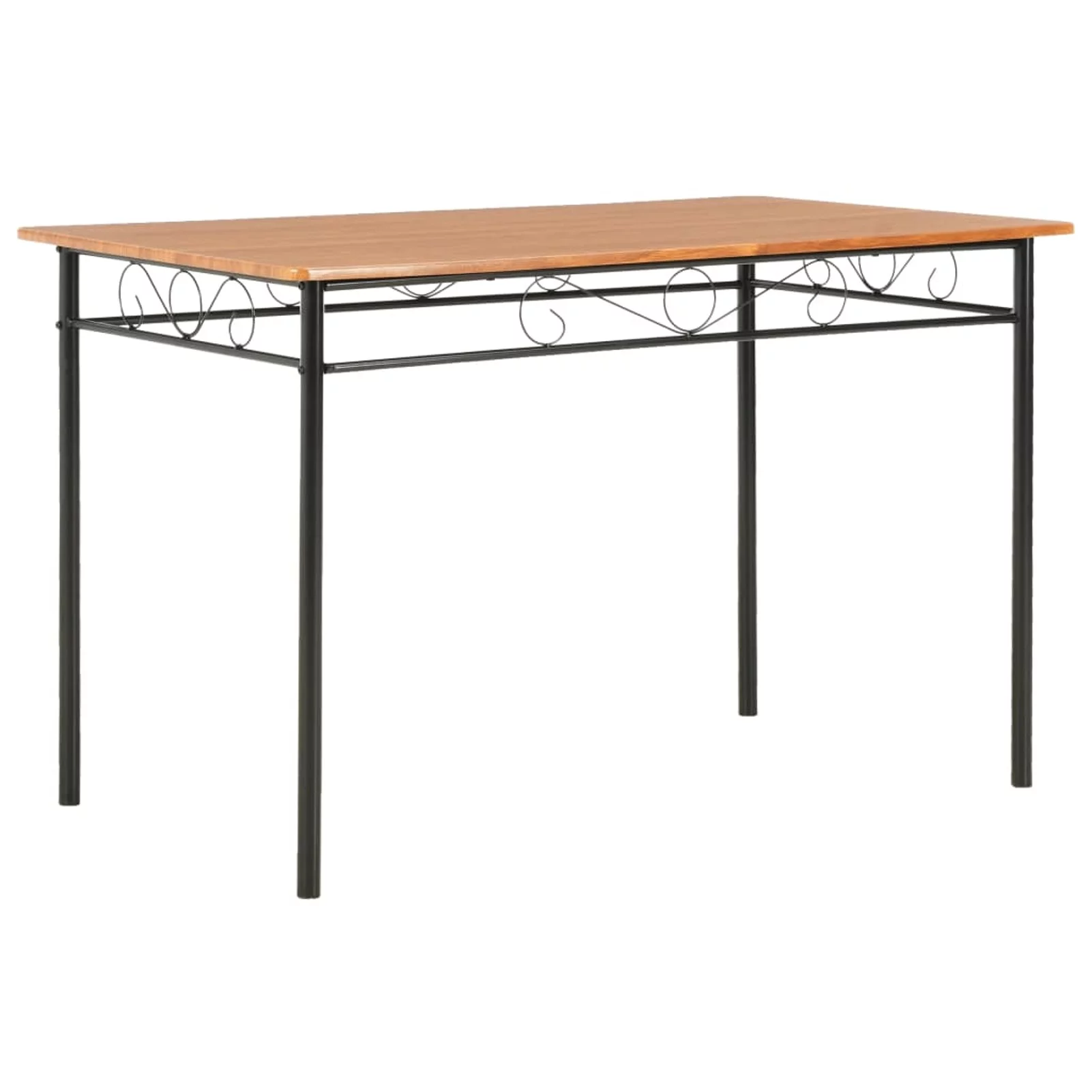 moobody Dining Table MDF Tabletop Dinner Table Steel Legs Brown for Kitchen, Dining Room, Home Furniture 47.2 x 27.6 x 29.5 Inches (L x W x H)
