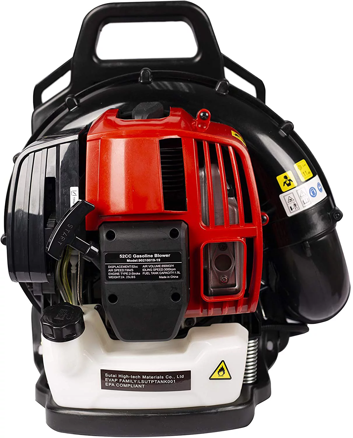 2-Cycle Gas Backpack Blower 52CC 2-Stroke Engine EPA Passed 530CFM Back Pack Blower with Heavy Duty Frame Adjustable Shoulder Strap