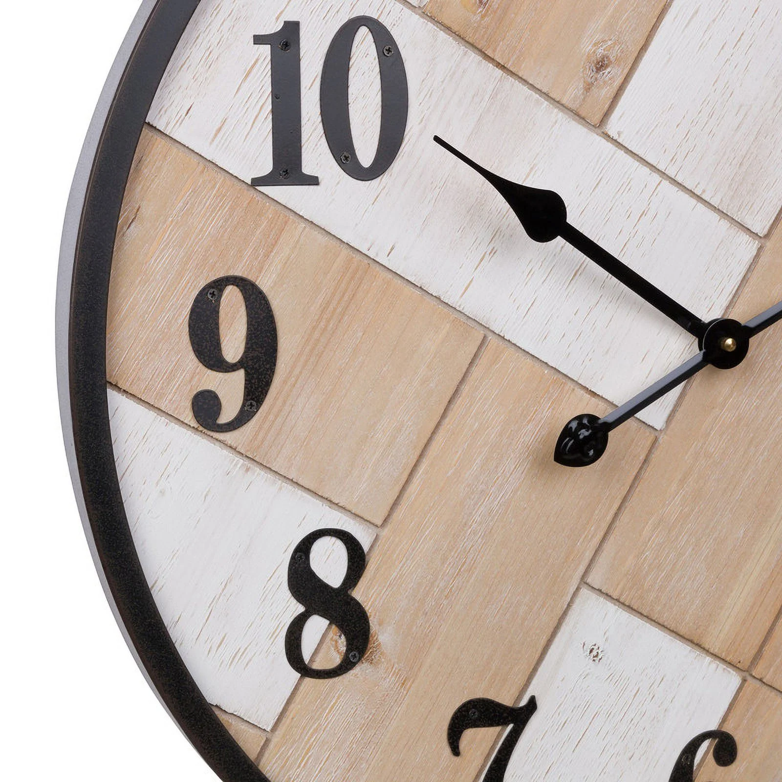 Caldria Round Wood Modern Farmhouse Style Wall Clock