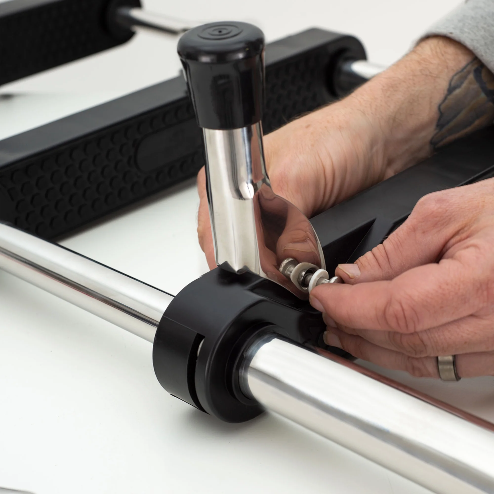 RecPro Stainless Steel Heavy Duty 4 Step Pontoon Boat Boarding Ladder