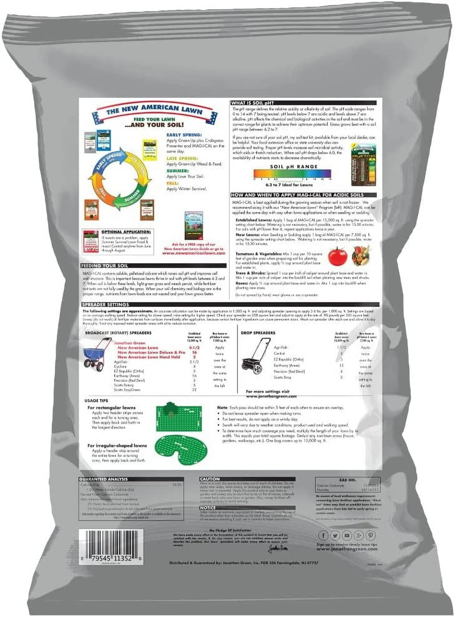 Jonathan Green 11352 Mag-I-Cal Soil Food for Lawns in Acidic Soil - Soil Amendment for Grass 15,000 Sq. Ft.