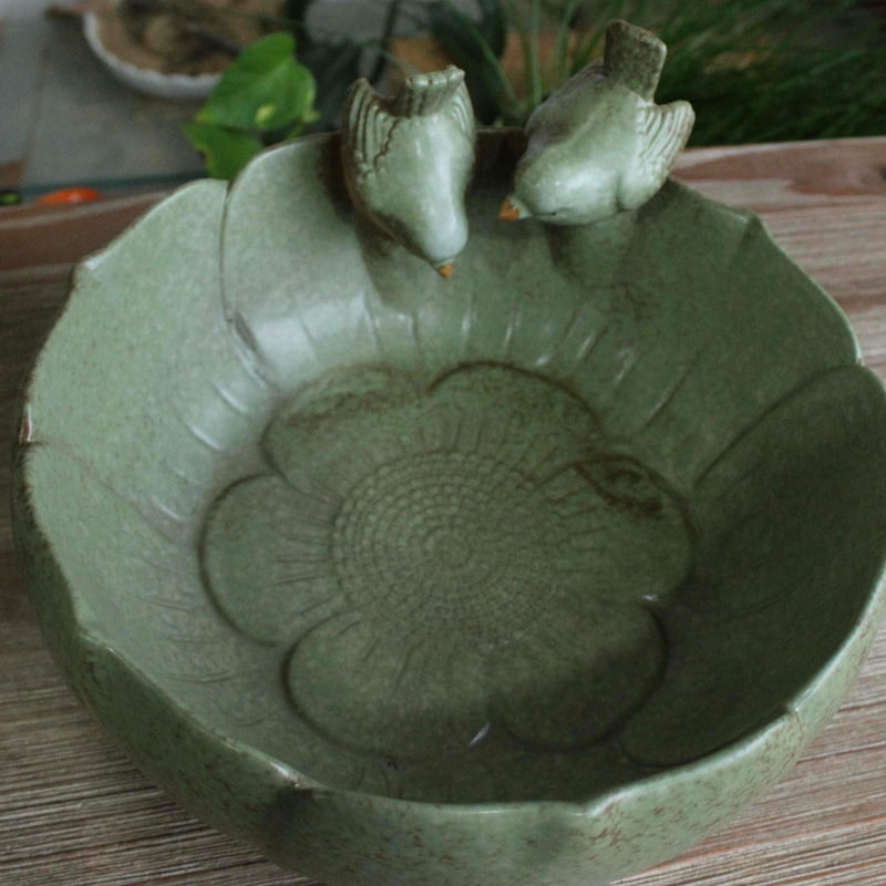 LivNxt Ceramic Large Planter - Antique Glazed Bowl Lotus Pot