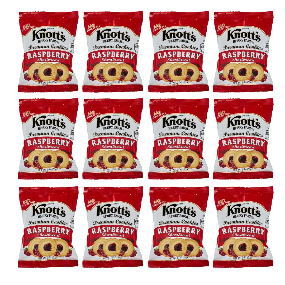 Knott's Berry Farm Premium Shortbread Cookies, Raspberry, 2 oz, 12 CT