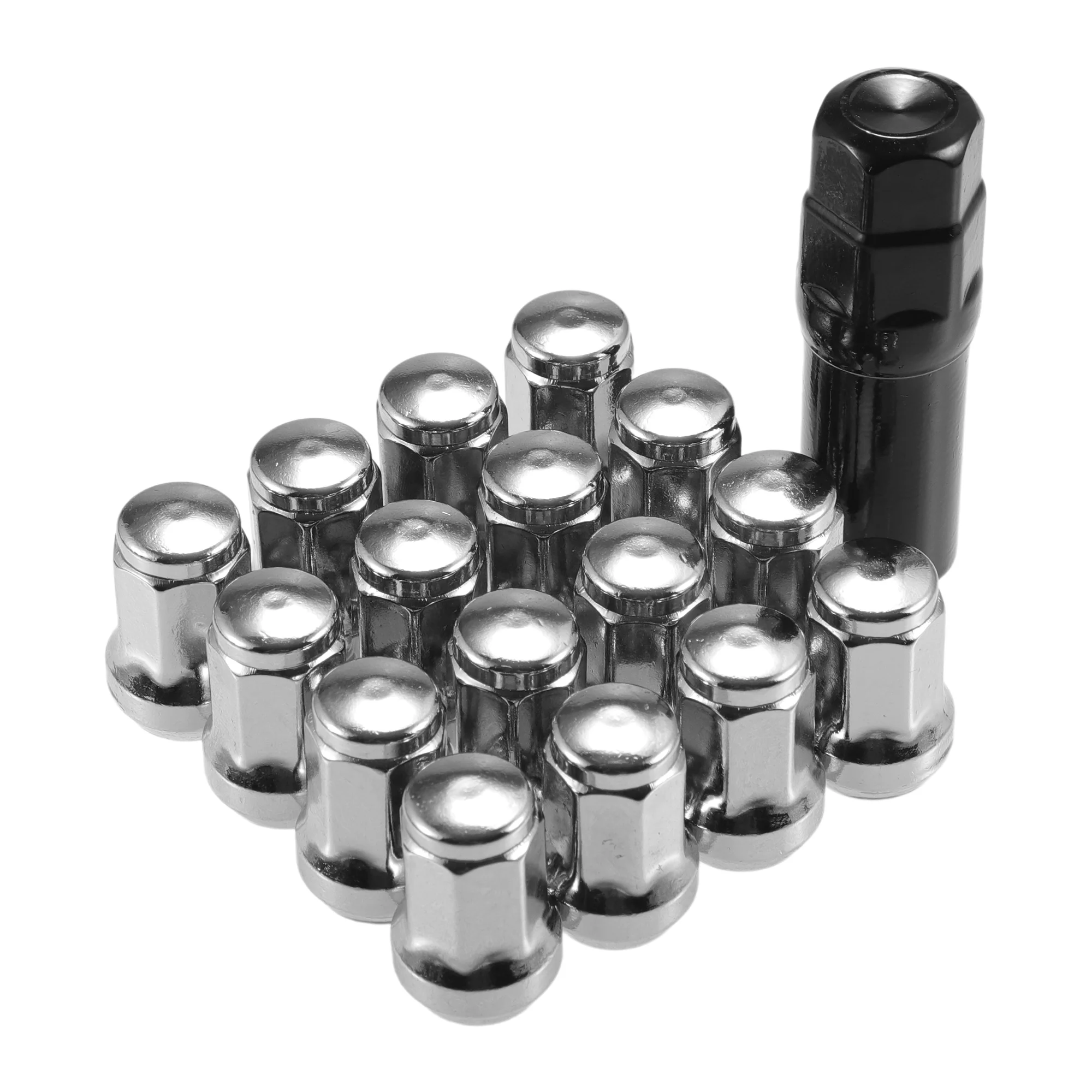 Unique Bargains 1 Set M12x1.5 Car Wheel Hub Lug Nuts for Honda for Chevy for Nissan for Ford for Buick Silver Tone