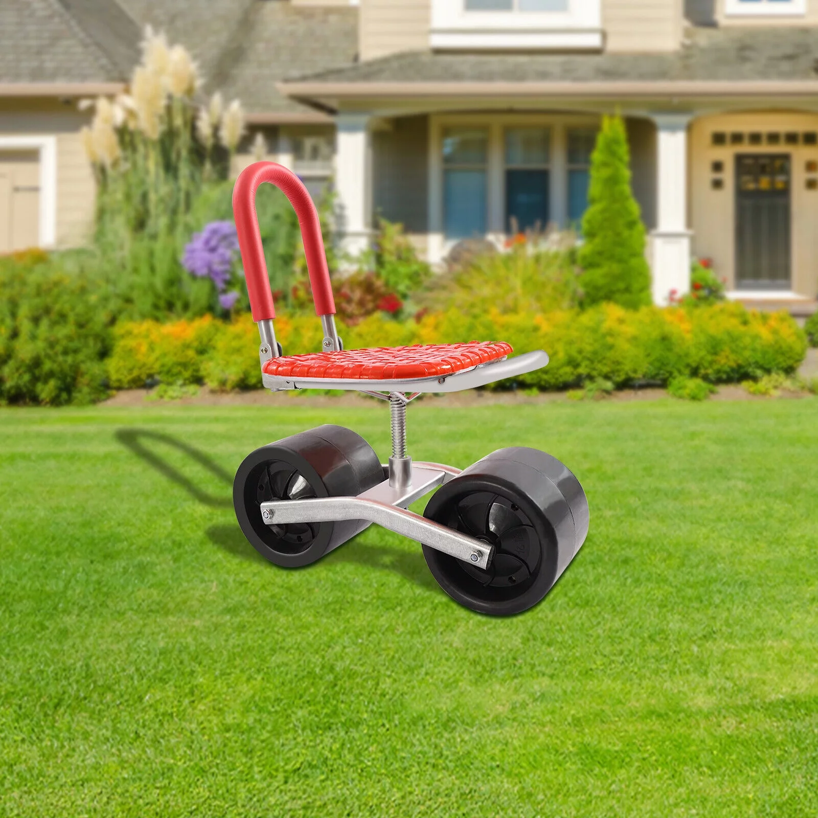 Movable Garden Work Kneeler Adjustable Height Sturdy Seat Chair Rolling Stool