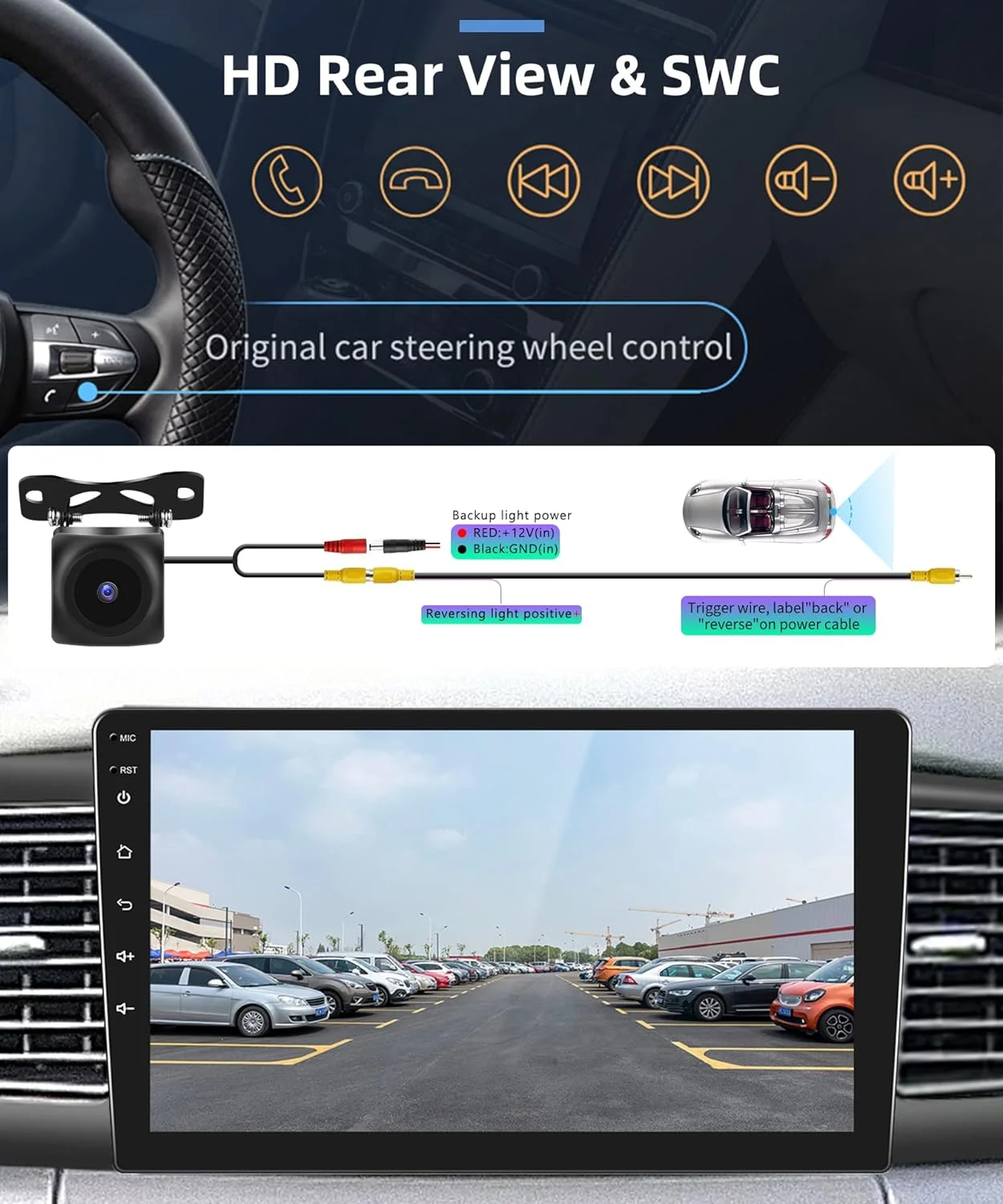THONZER 1G+32G Android 9 Inch Car Stereo for Toyota Corolla ex 2007-2012 with Wireless Carplay, Rimoody Touch Screen Car Radio Bluetooth GPS WiFi FM Mirror Link RCA USB SWC + Backup Camera
