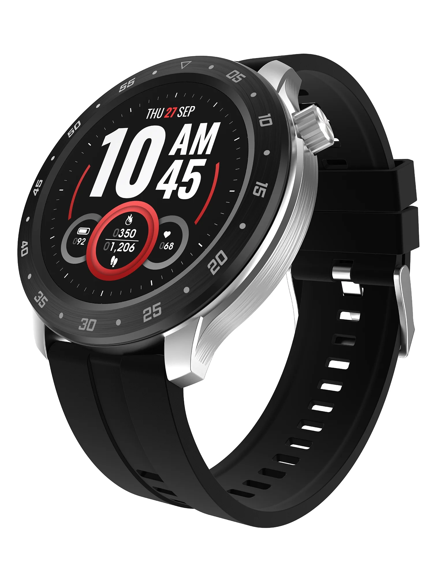 iTech Bold 3 Unisex Adult Smart Watch, Black, Silicone Strap