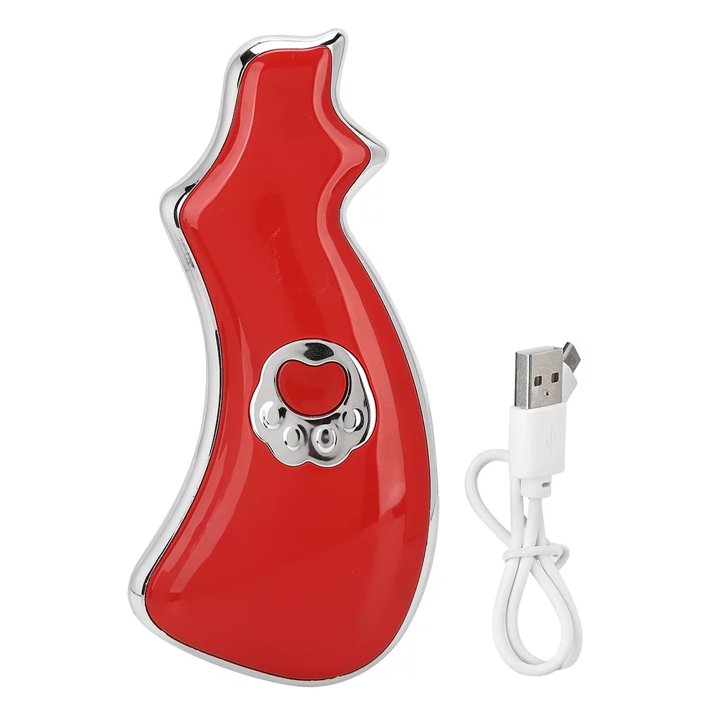 Gua Sha Facial Tools, Electric Guasha Massager Microcurrent Wrinkle Removal Face Slimming Machine Scraping Tool for Face Back Massaging(red)