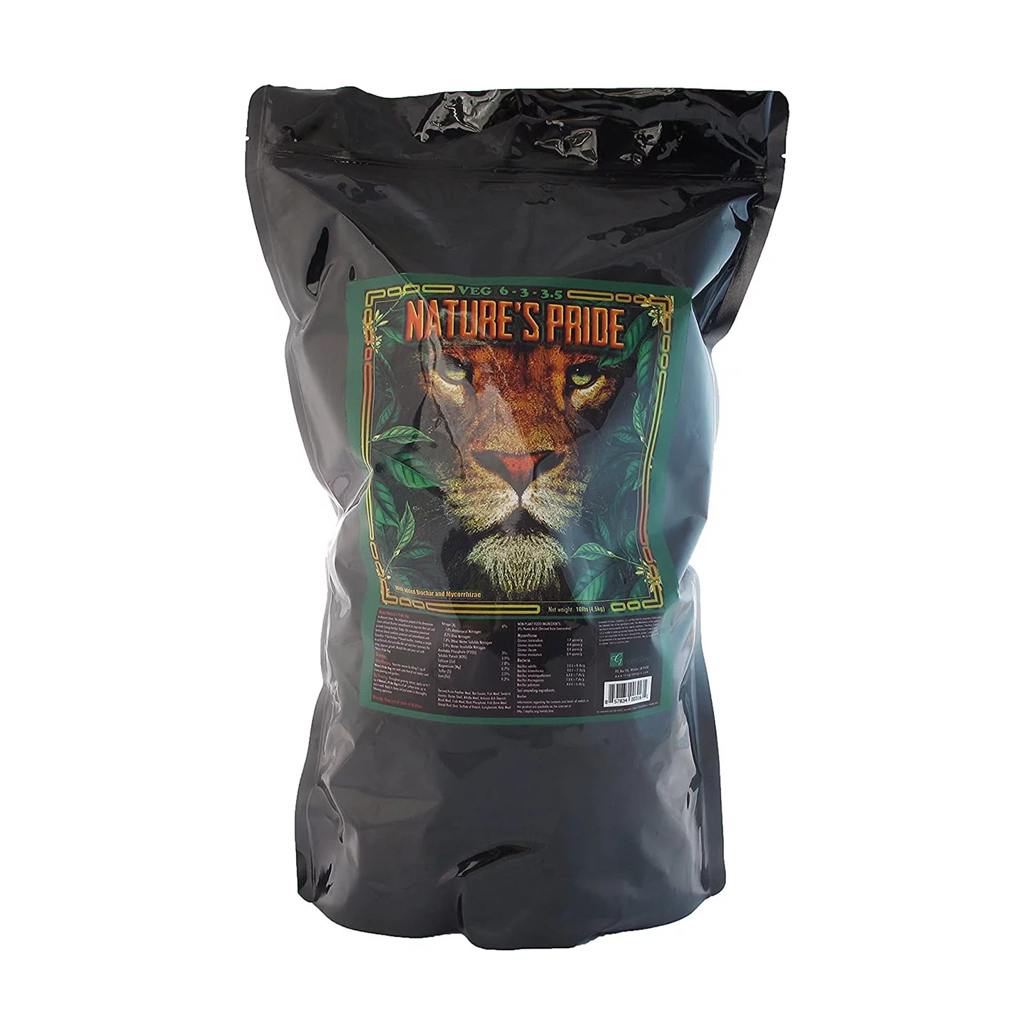 GreenGro Nature's Pride Veg Plant Fertilizer w/ Biochar & Mycorrhizae, 10 Pound