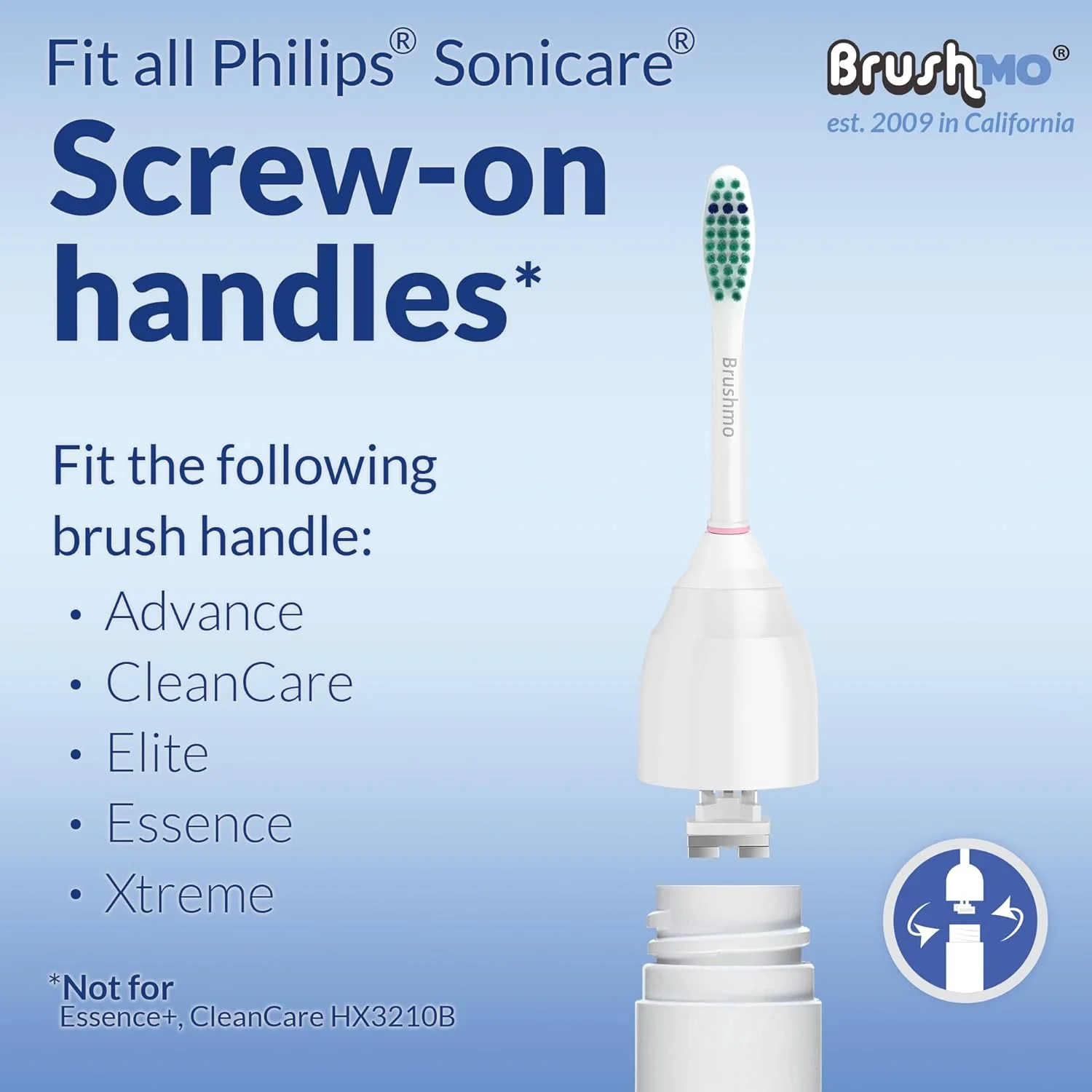 Replacement Toothbrush Heads for Philips Sonicare E-Series HX7022/66, 6 Pack, Fits Sonicare Essence, Xtreme, Elite, Advance, and CleanCare Electric Toothbrush with Hygienic caps by Brushmo