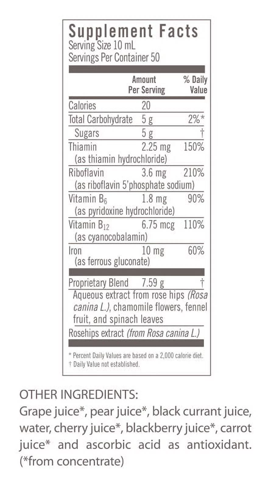 Flora Floravital Iron & Herbs (Yeast-Free)  17 Ounces
