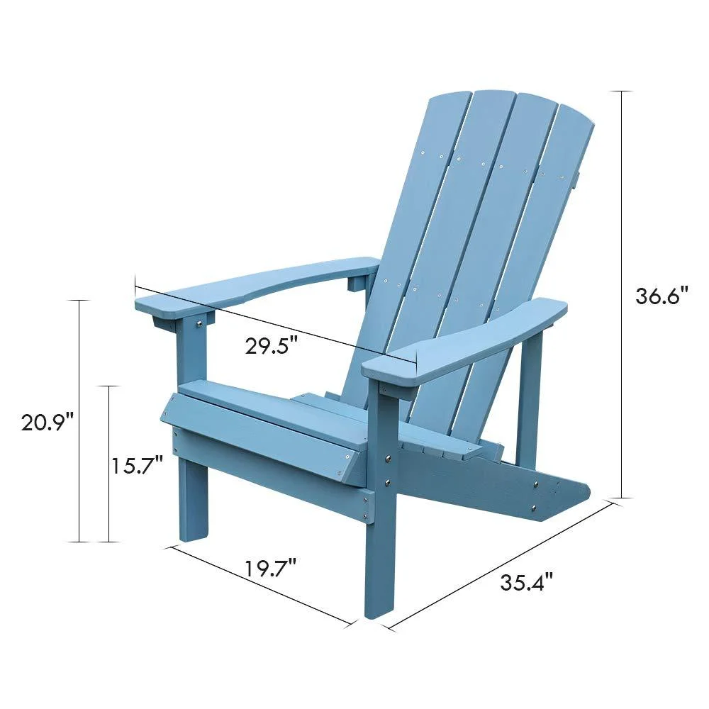 Comfortable Blue Adirondack Outdoor Lounge Chairs - Set of 2 for Your Poolside Oasis - Stylish Garden Patio Loungers to Relax In
