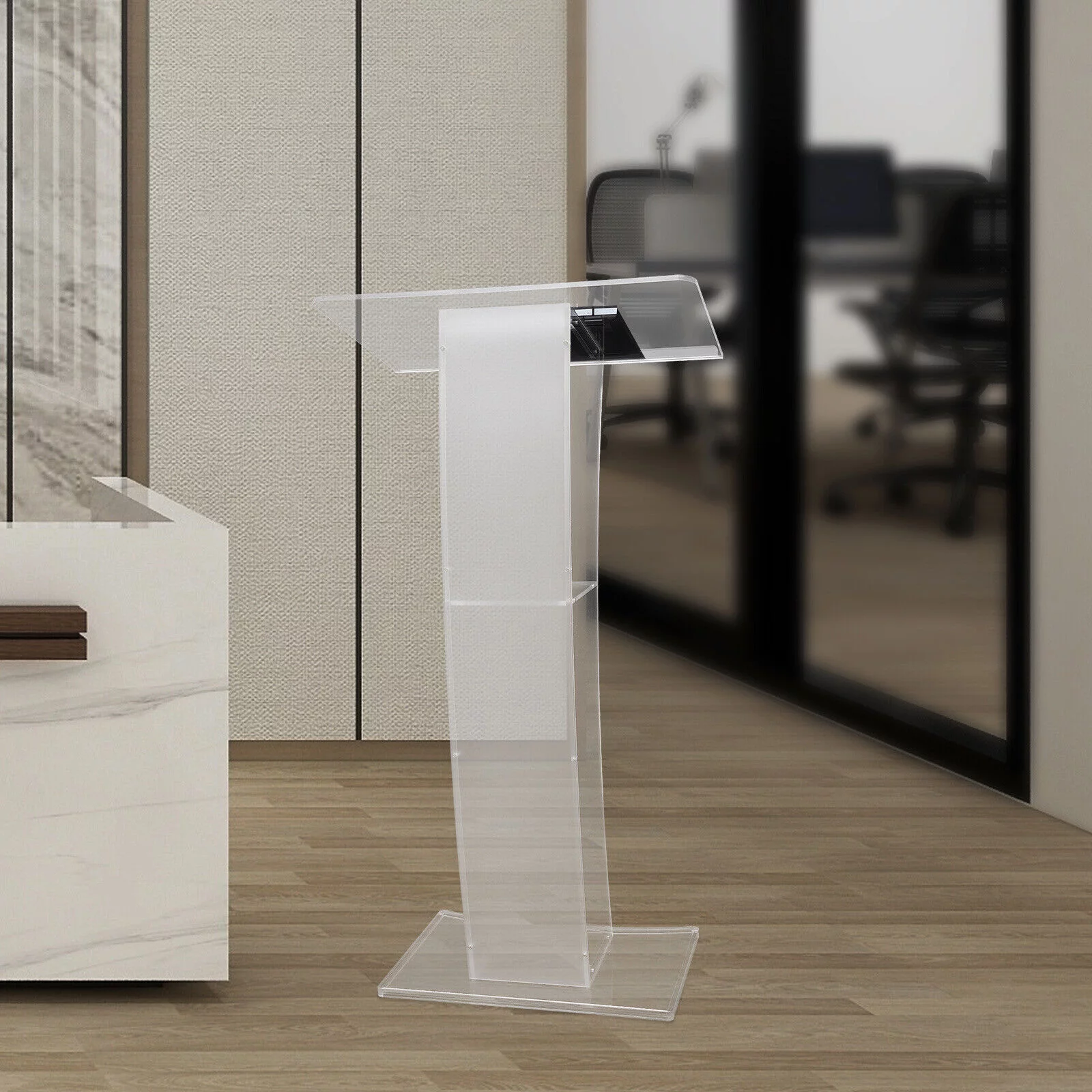 1.15m Height Acrylic Podium Church Pulpit Plexiglass Lectern Debate Podium Conference
