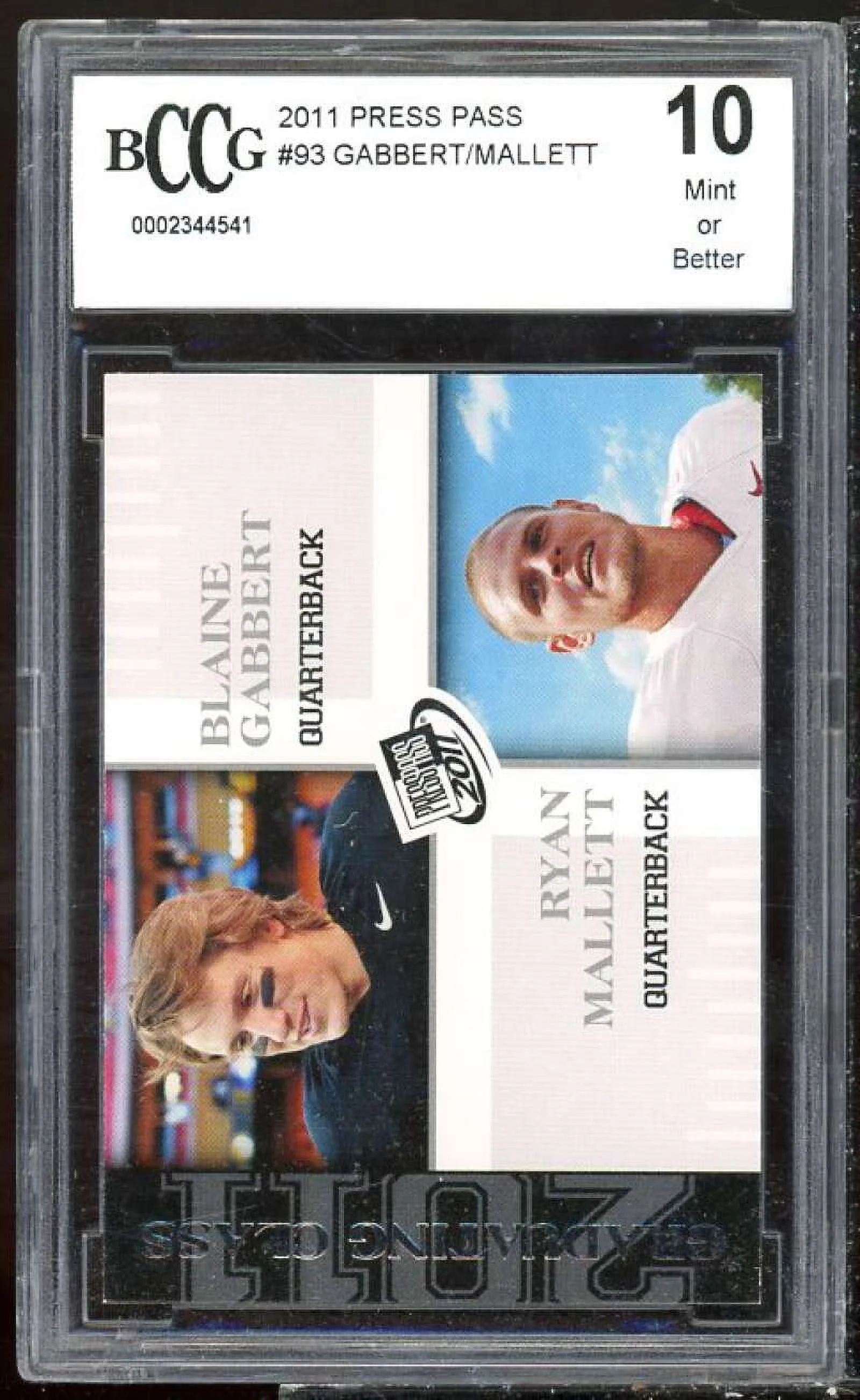 Blaine Gabbert/Ryan Mallett Rookie Card 2011 Press Pass #93 BGS BCCG 10