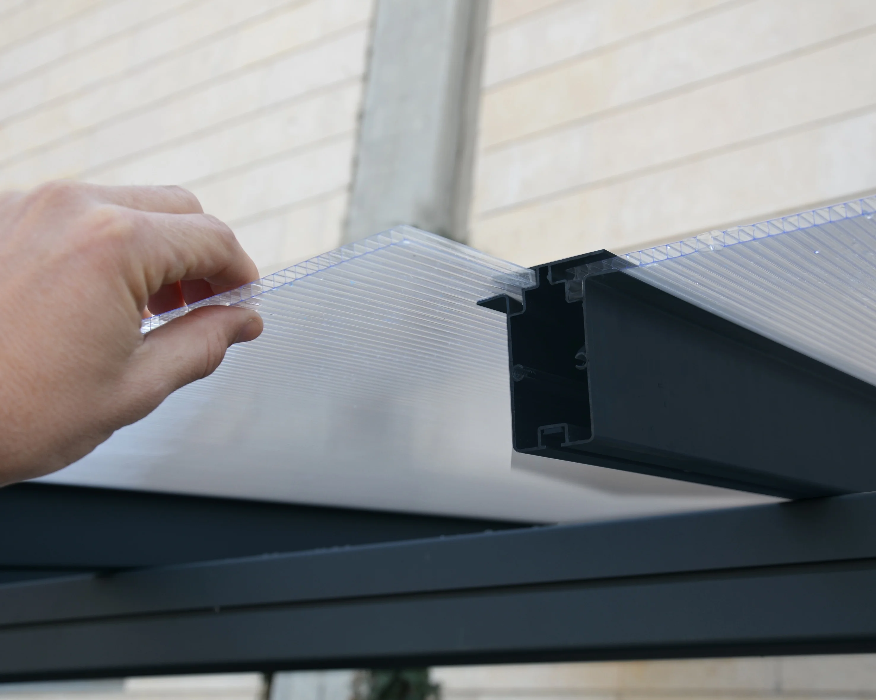 Palram - Canopia Sierra 7.5' x 7.5' Patio Cover - Gray/Clear