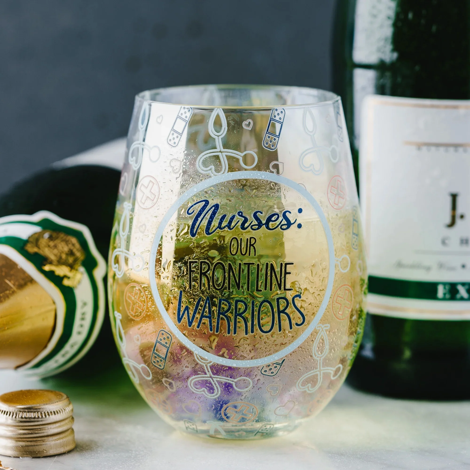 Nurses - 18 oz Stemless Wine Glass