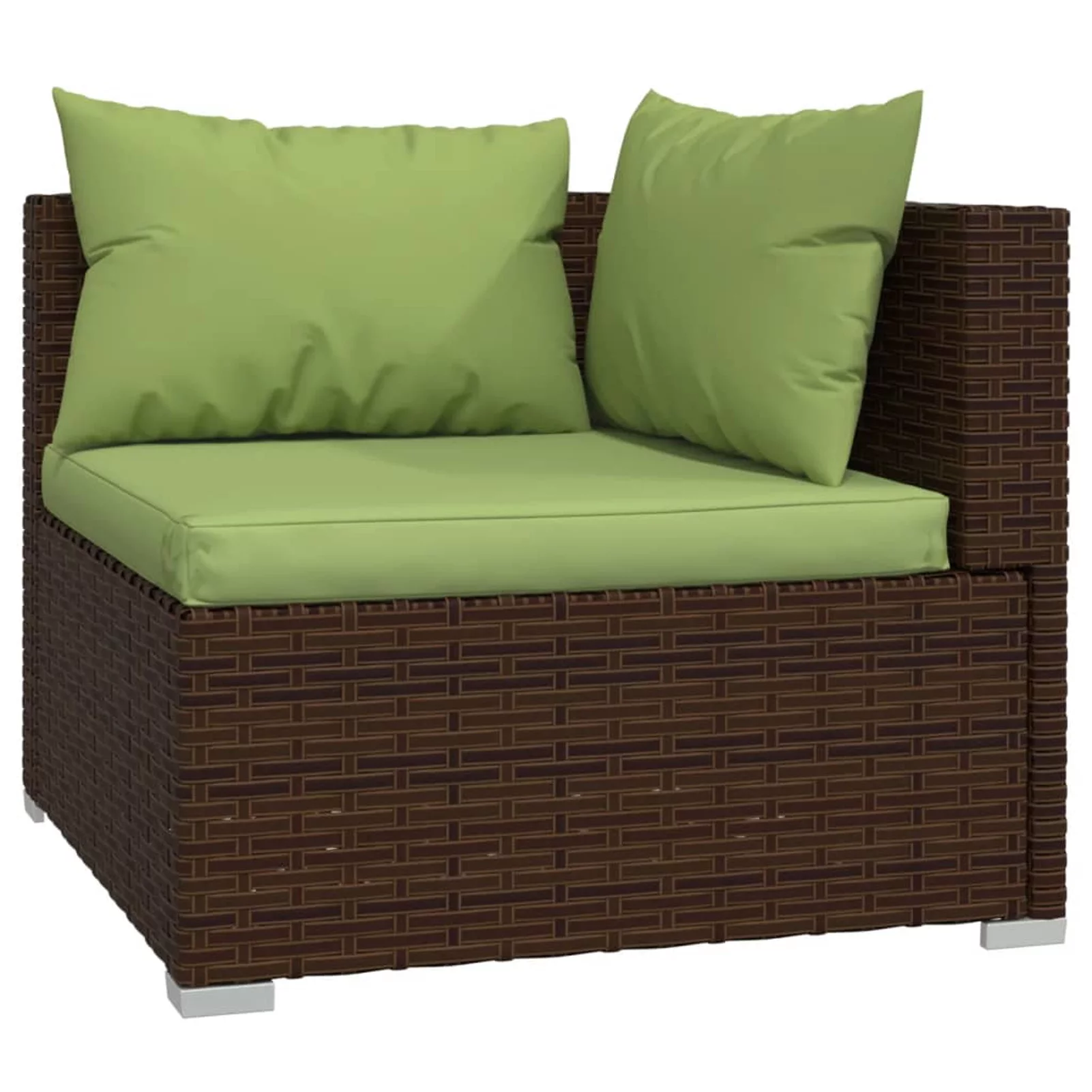 Walmeck 11 Piece Patio Set with Cushions Brown Poly Rattan
