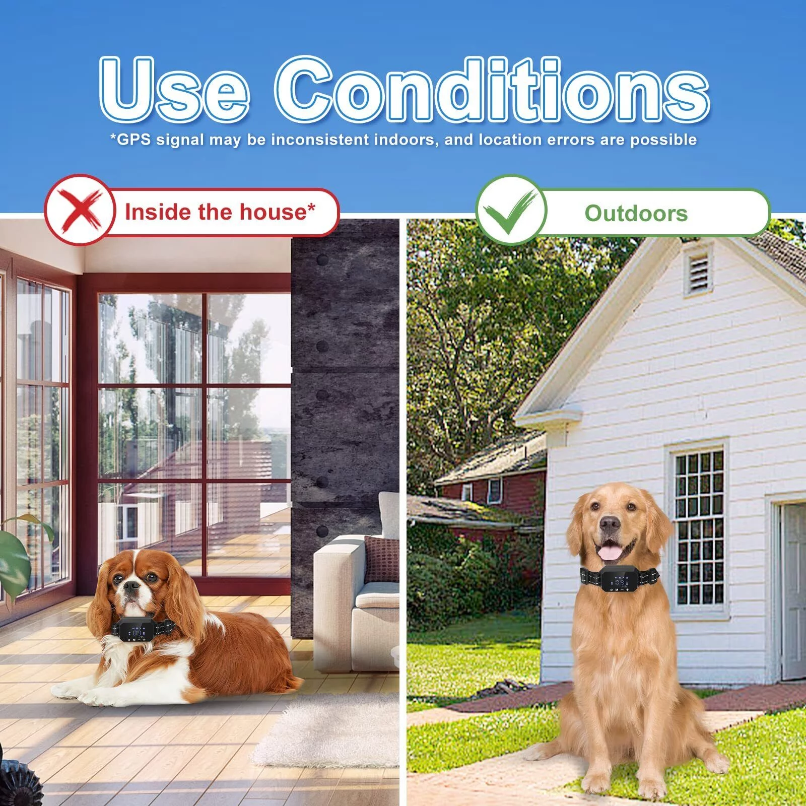 Pet Dog GPS Wireless Electric Fence Containment System Training Collar Shock