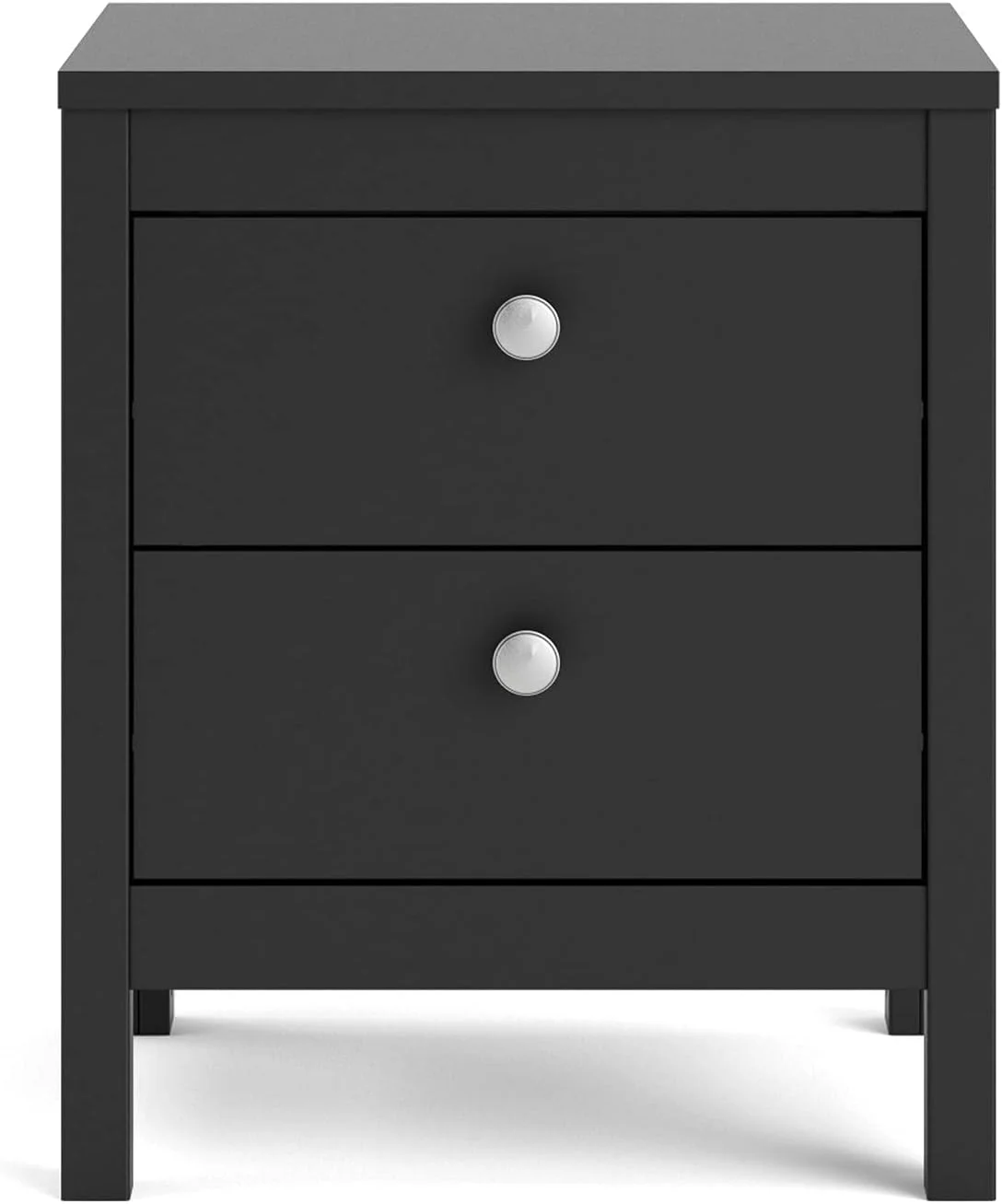 Tvilum, Black Matte Madrid 2 Drawer Nightstand