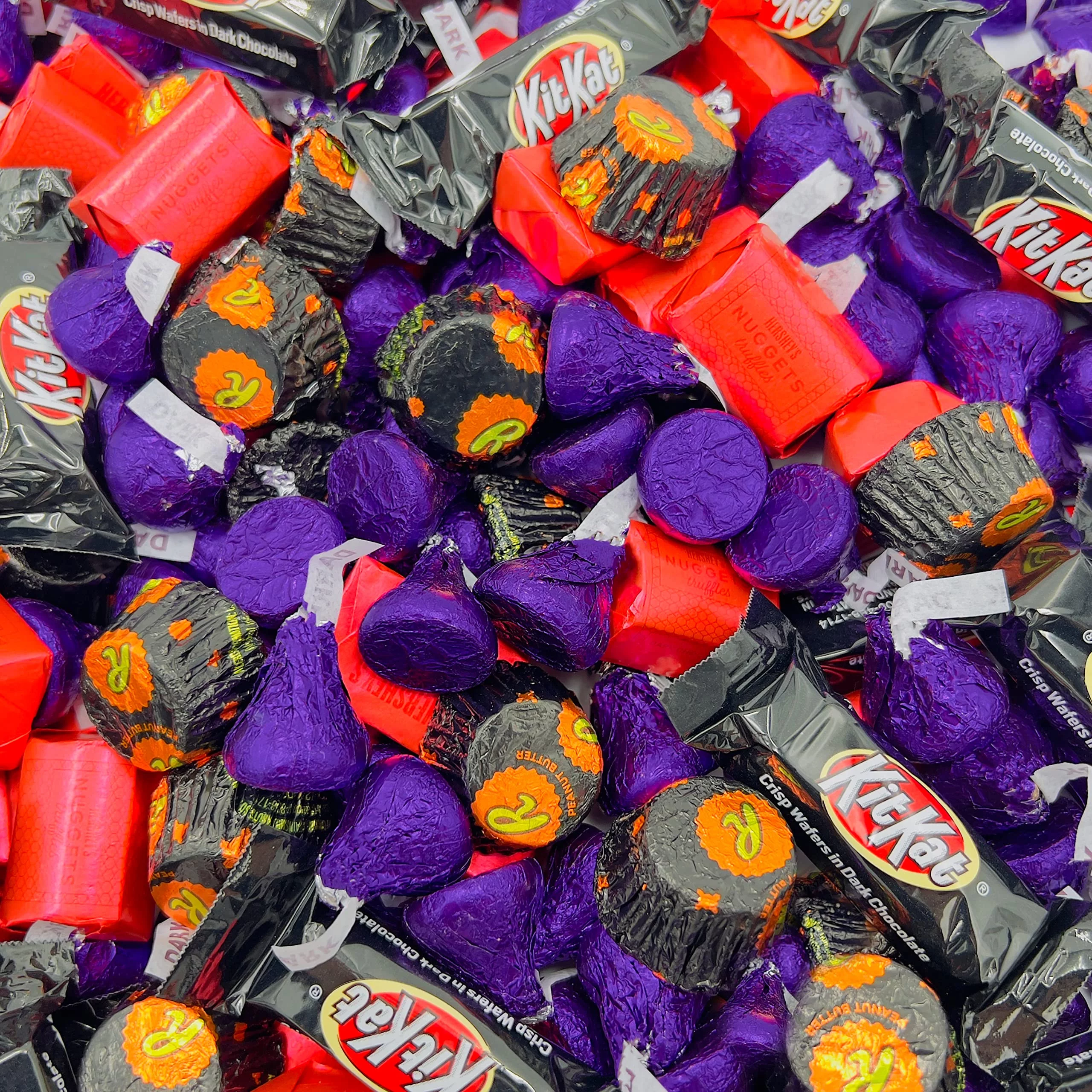 Dark Chocolate Candy Variety Mix - HERSHEY'S KISSES, KITKAT, NUGGETS Truffles, ReesesCups (4 Pound Bag - Approx. 160 Count)