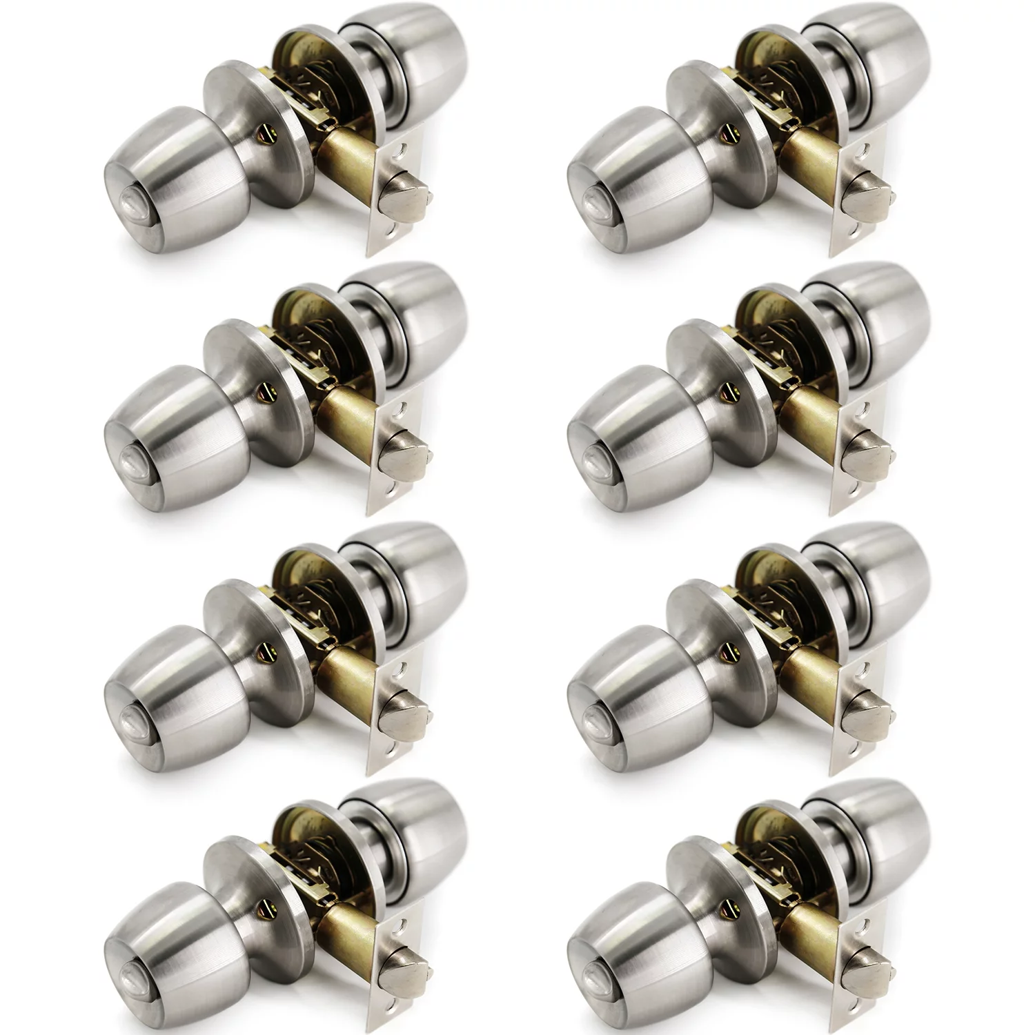 Villar Home Designs Door Knob Versa Satin Nickel Privacy 8 Pack