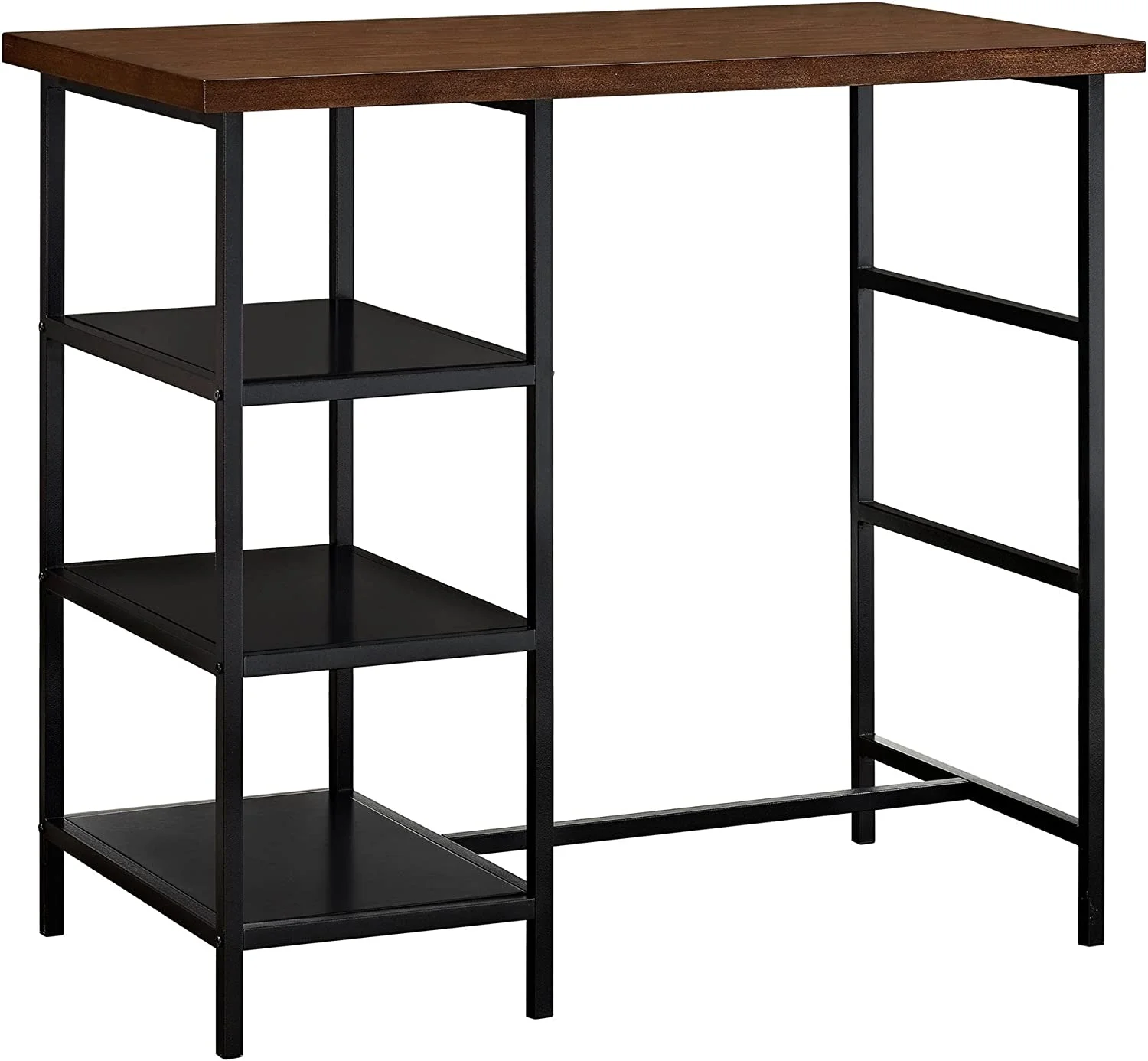 TJUNBOLIFE Cosmo 3-Piece Metal Pub Set With Wood Top  Dark Mahogany