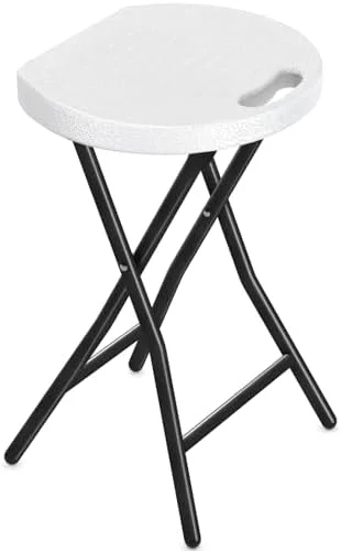 MQLIFEBOOM TAVR  Portable  18 Inch  500lbs Capacity  Heavy Duty Stool Chair with Handle  Foldable Stool for Adults  Round Fold Chair for Dorm  Kitchen  Vanity  Church and Outdoor use
