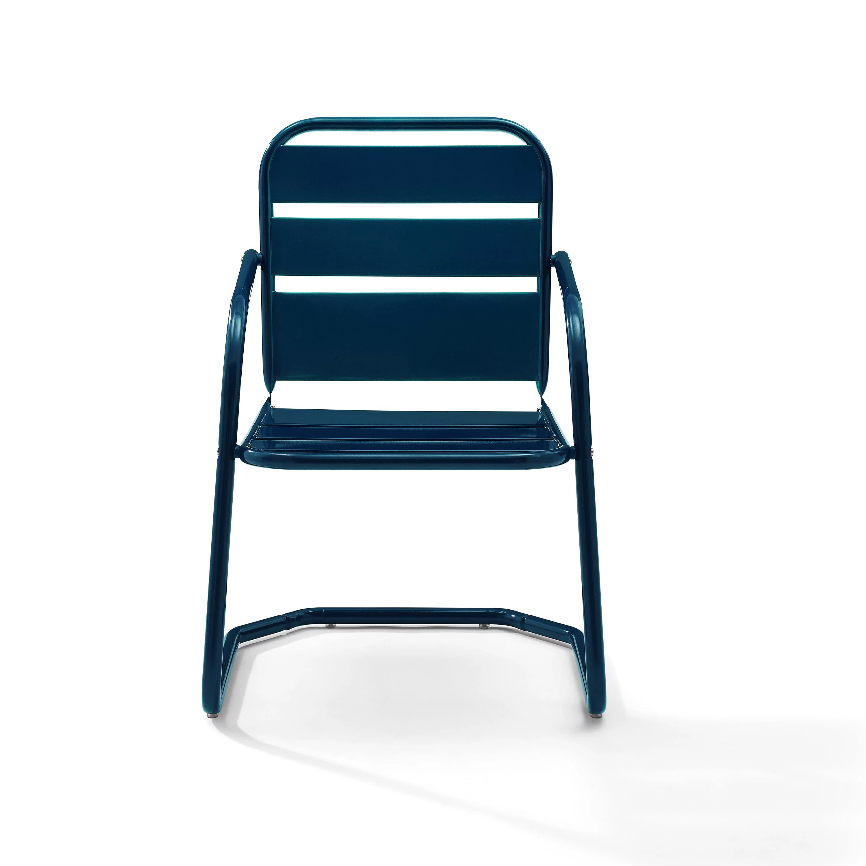 Crosley Brighton Metal Patio Chair in Navy (Set of 2)