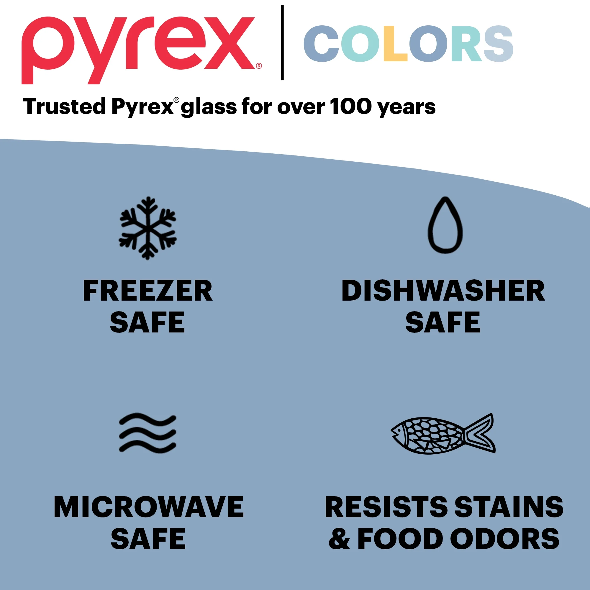 Pyrex Sculpted Tinted 4-Piece Glass Mixing Bowl Set with Airtight Plastic Lids, 1.3qt Amber/2.3qt Green
