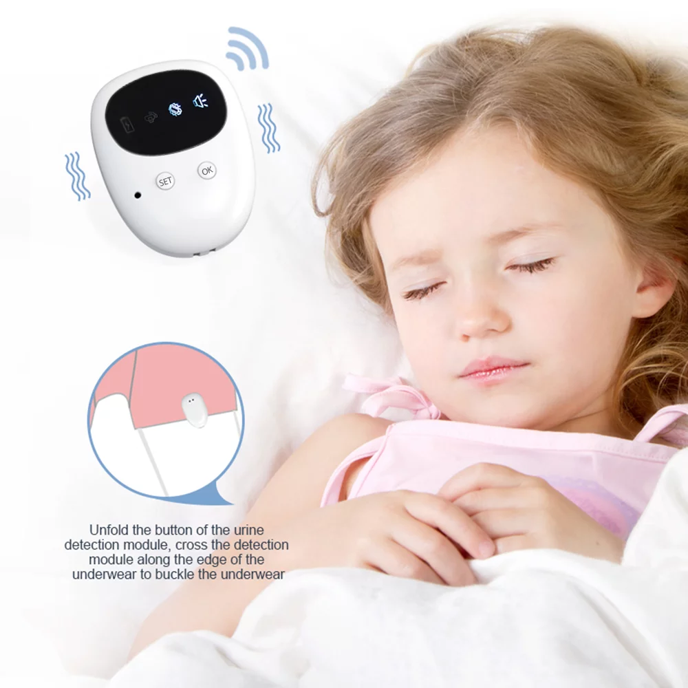 Andoer Bedwetting Alarm,Care 10-20m Vibration With Receiver Clip-on 10-20m Vibration Sound Potty Elder Care Kids Pee Alarm Wireless Alarm Built-in Battery With Alarm With Receiver Leeofty Cha Box