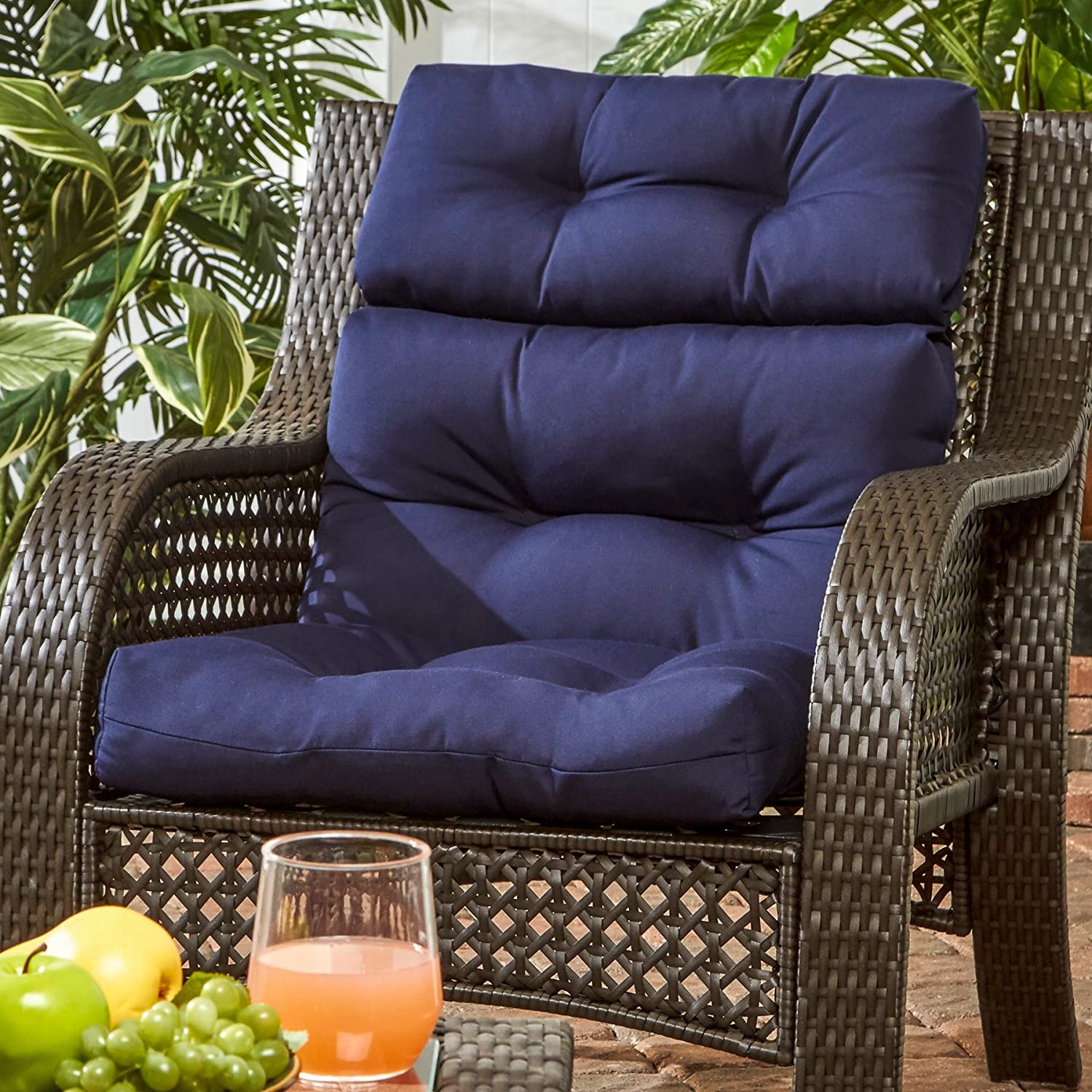 Greendale Home Fashions AZ4809-NAVY 44 x 22 in. Outdoor High Back Chair Cushion, Navy